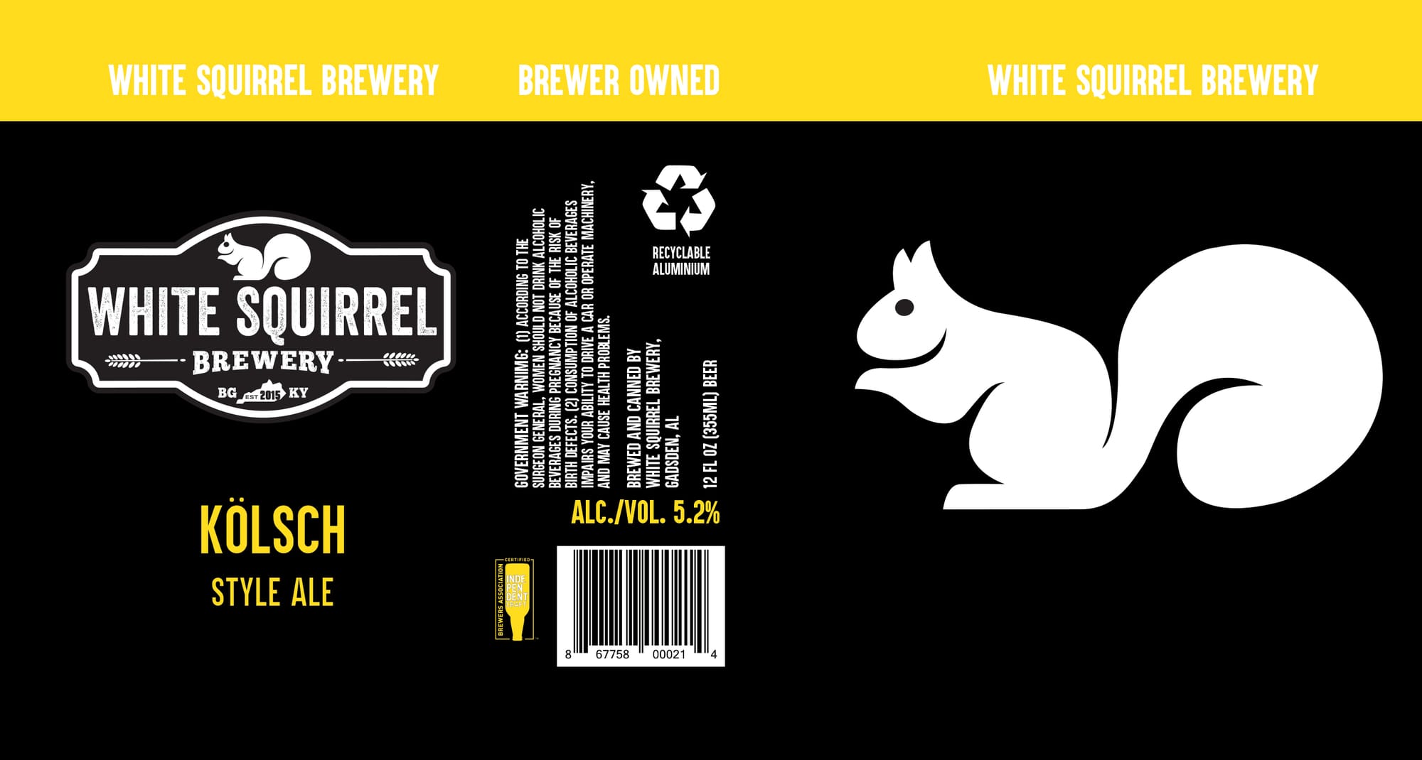 Kölsch Style Ale by White Squirrel Brewery - beer label