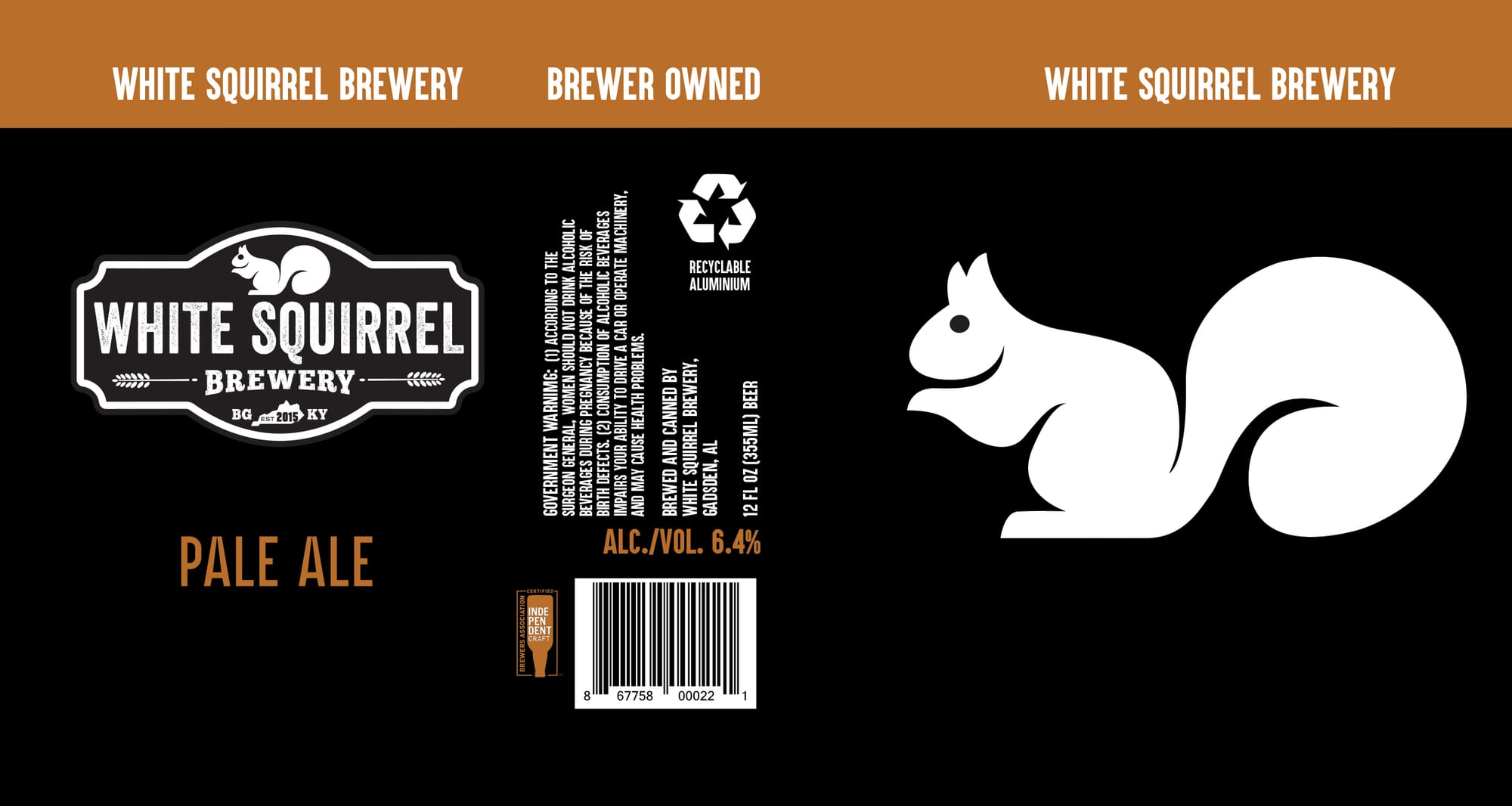 Pale Ale by White Squirrel Brewery - beer label