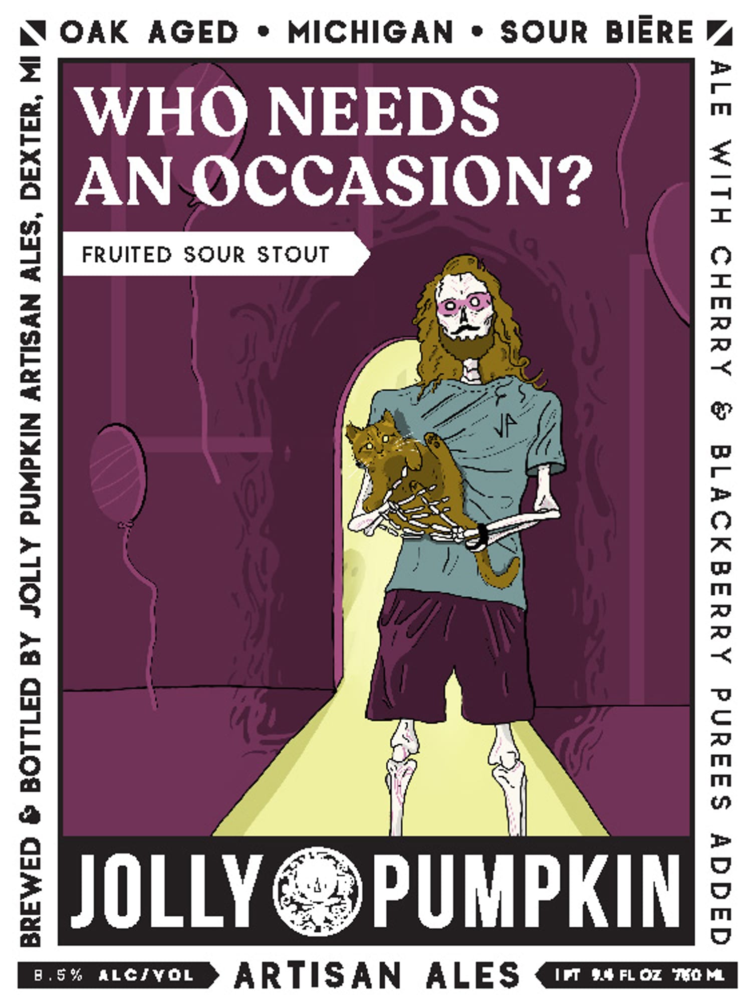 Who Needs an Occasion? by Jolly Pumpkin Artisan Ales - beer label