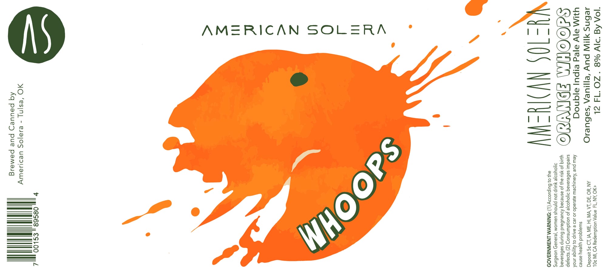 Whoops by American Solera - beer label