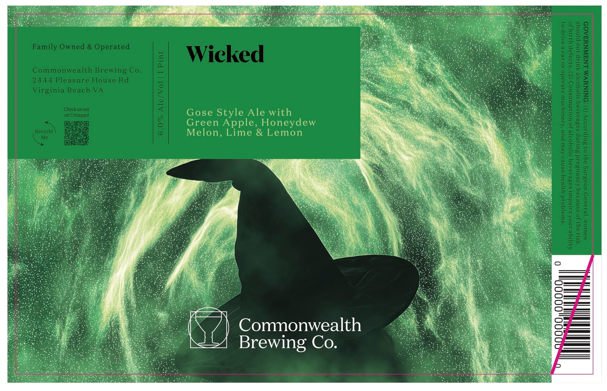 WICKED by COMMONWEALTH BREWING CO - beer label