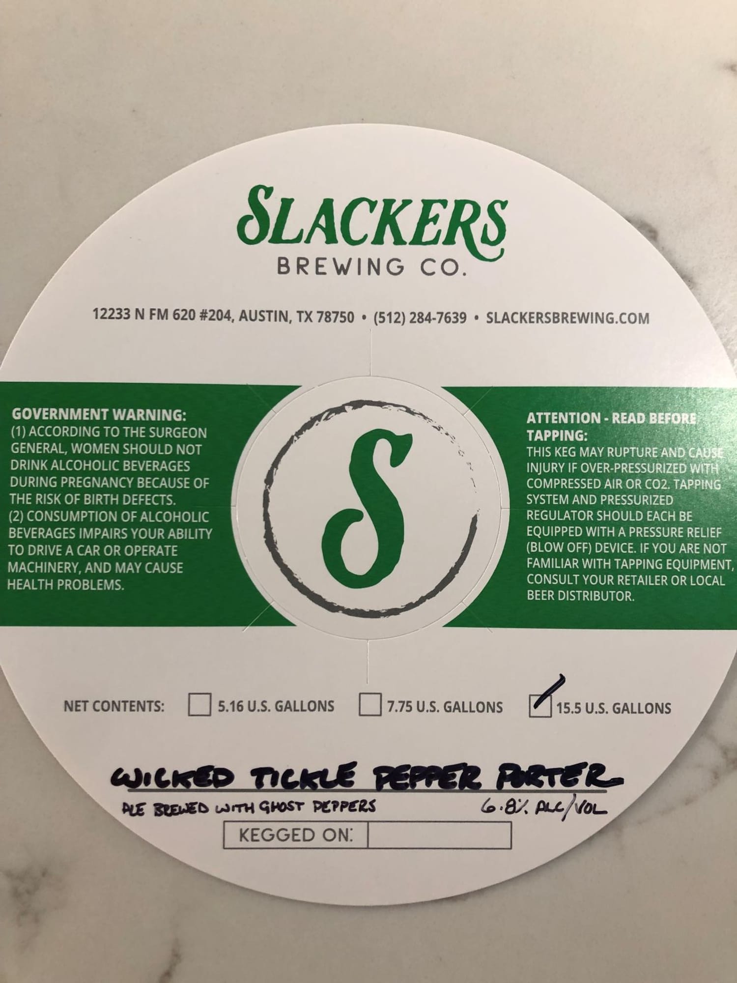Wicked Tickle Pepper Porter by Slackers Brewing Co. - beer label