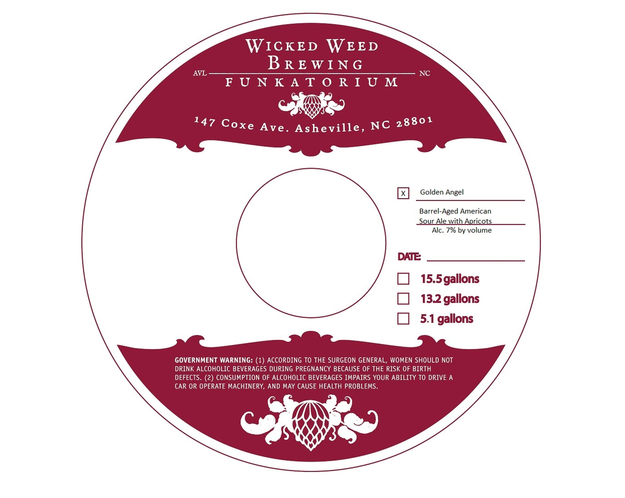 Golden Angel by Wicked Weed Funkatorium - beer label