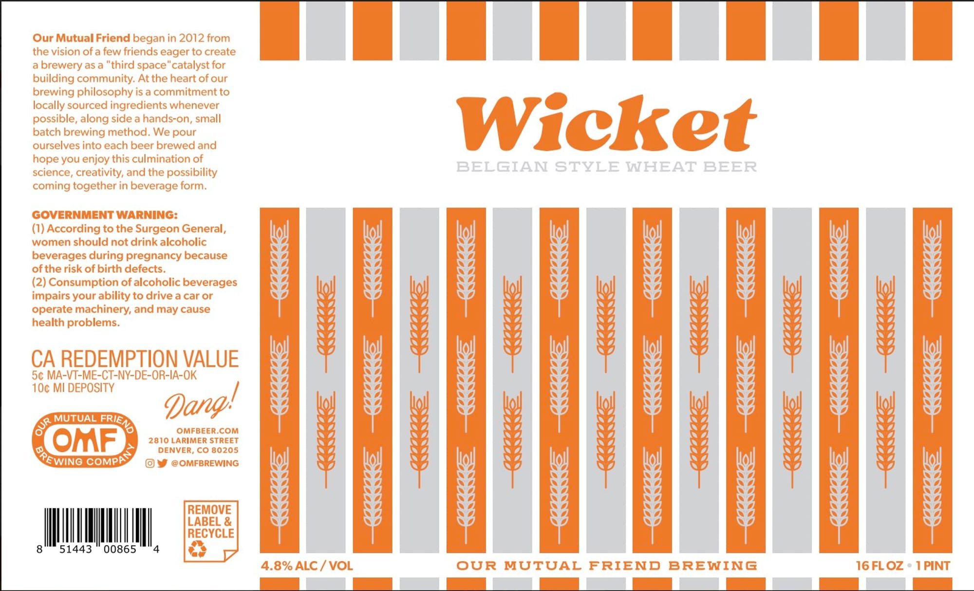 Wicket by Our Mutual Friend Brewing - beer label