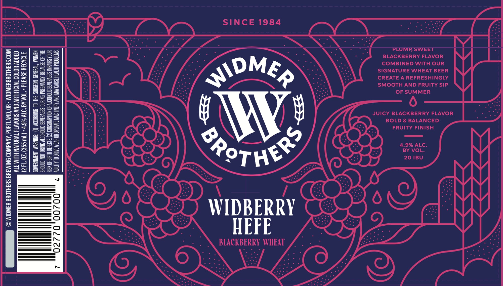 Widberry Hefe by Widmer Brothers - beer label