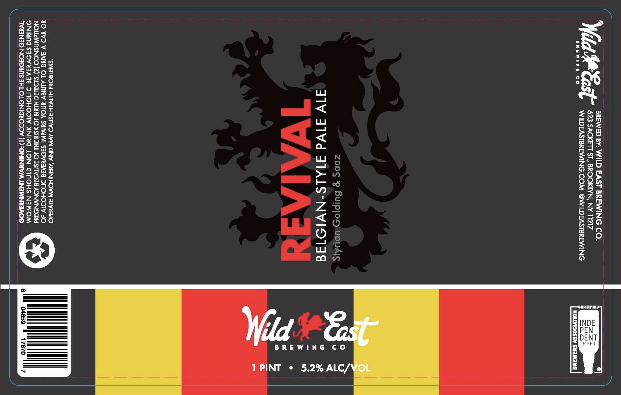 Revival by Wild East Brewing Co. - beer label
