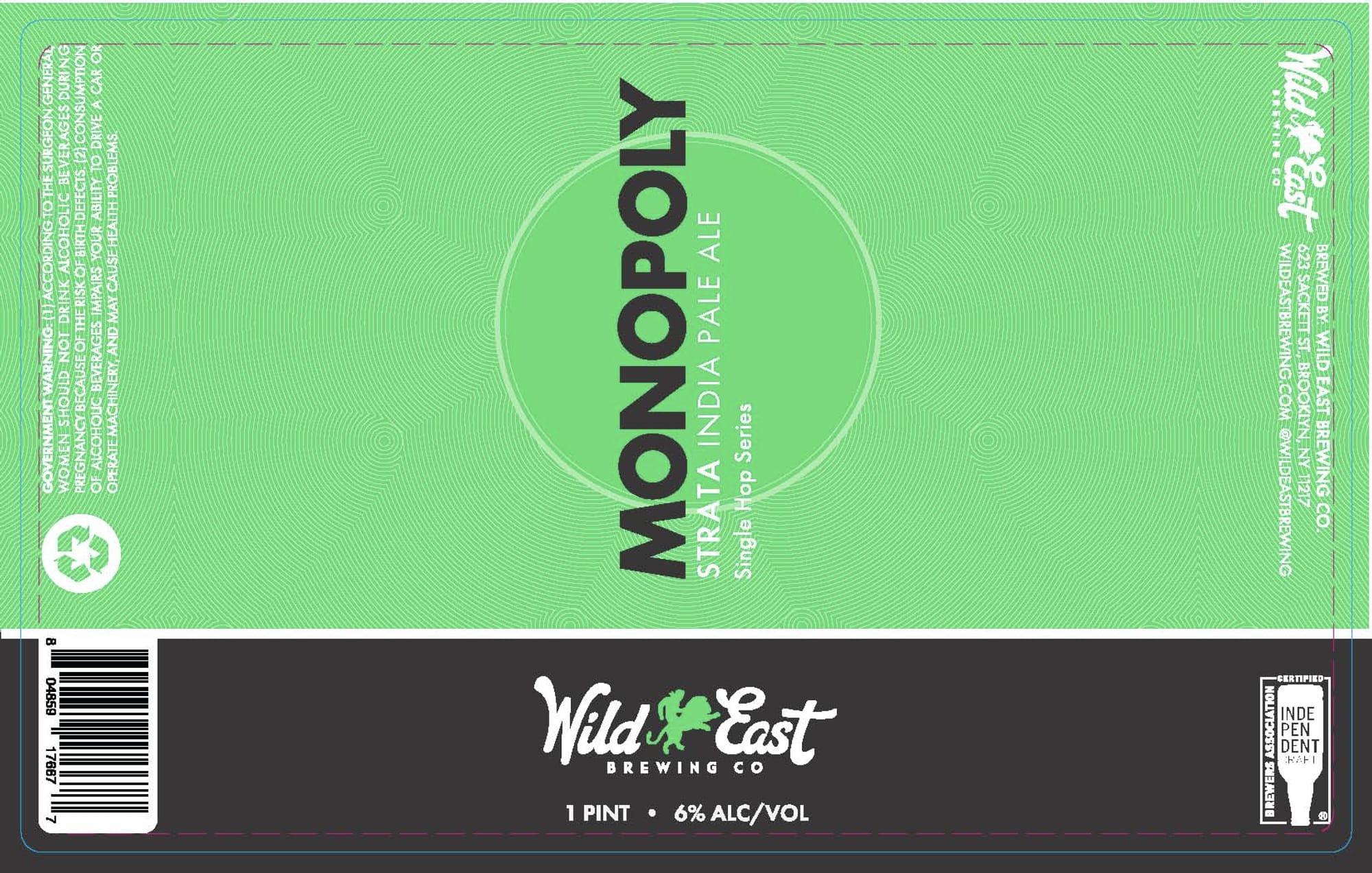 Monopoly by Wild East Brewing - beer label