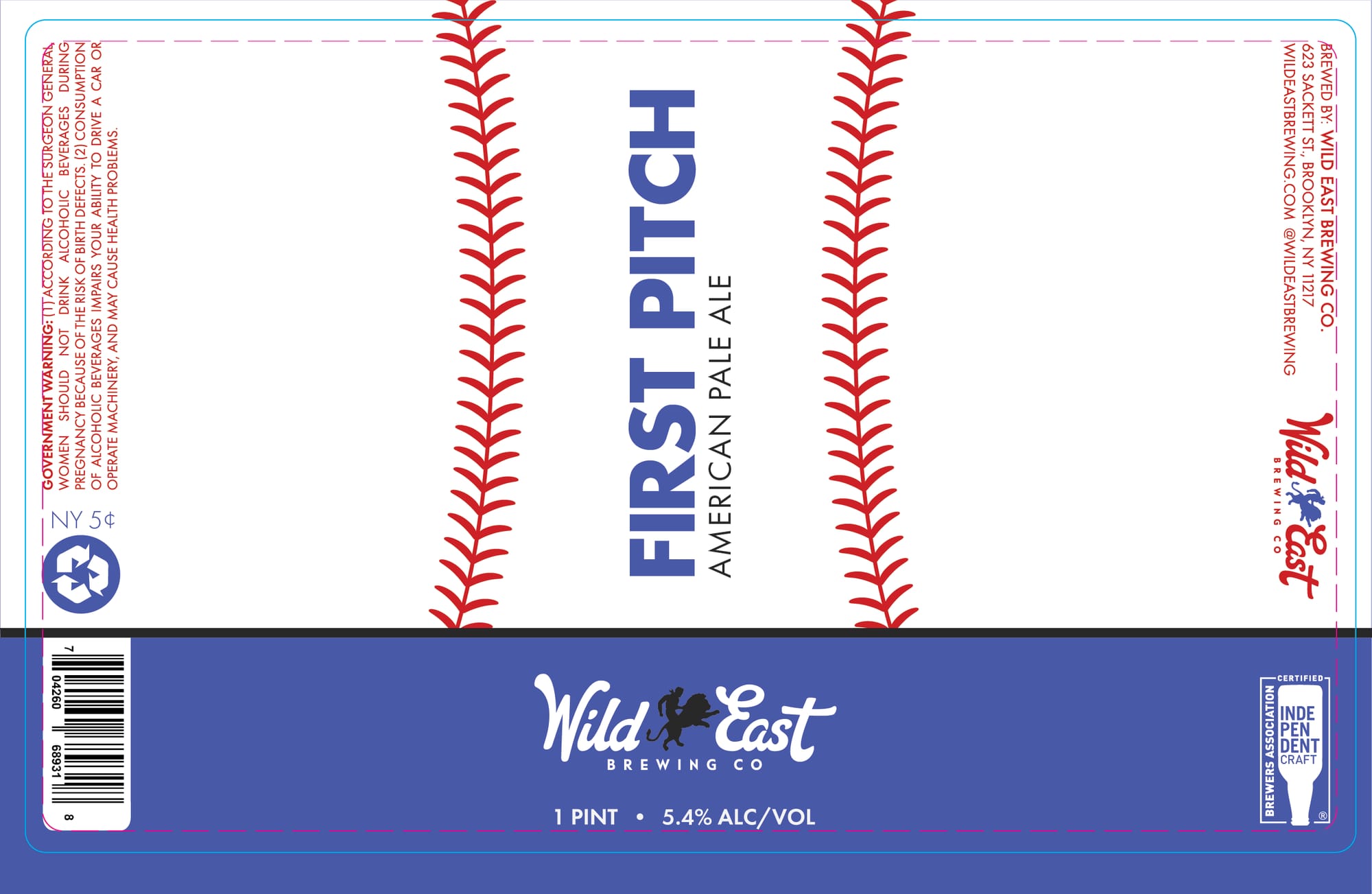 First Pitch by Wild East Brewing Co. - beer label