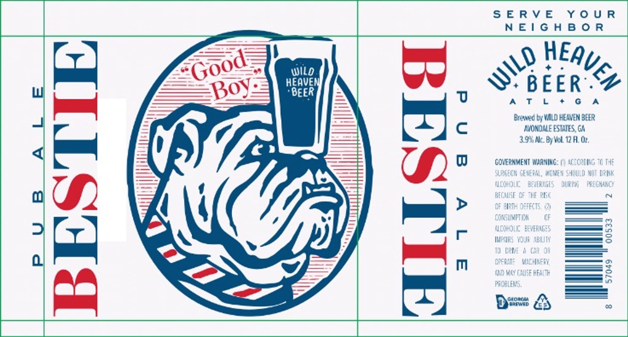 Bestie Pale Ale by Wild Heaven Beer - beer label