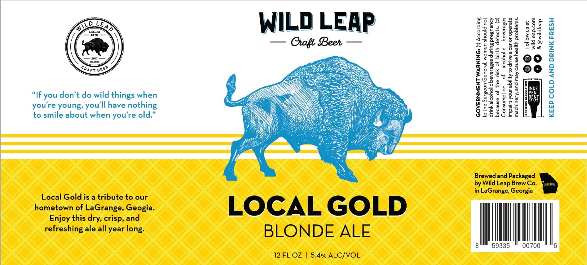 Local Gold by Wild Leap Brew Co. - beer label