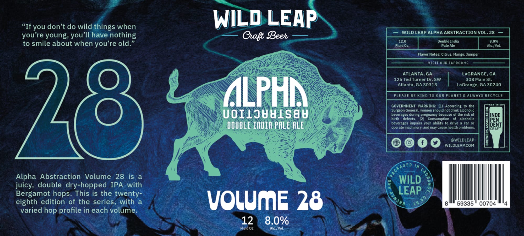 Alpha Abstraction Volume 28 by Wild Leap - beer label