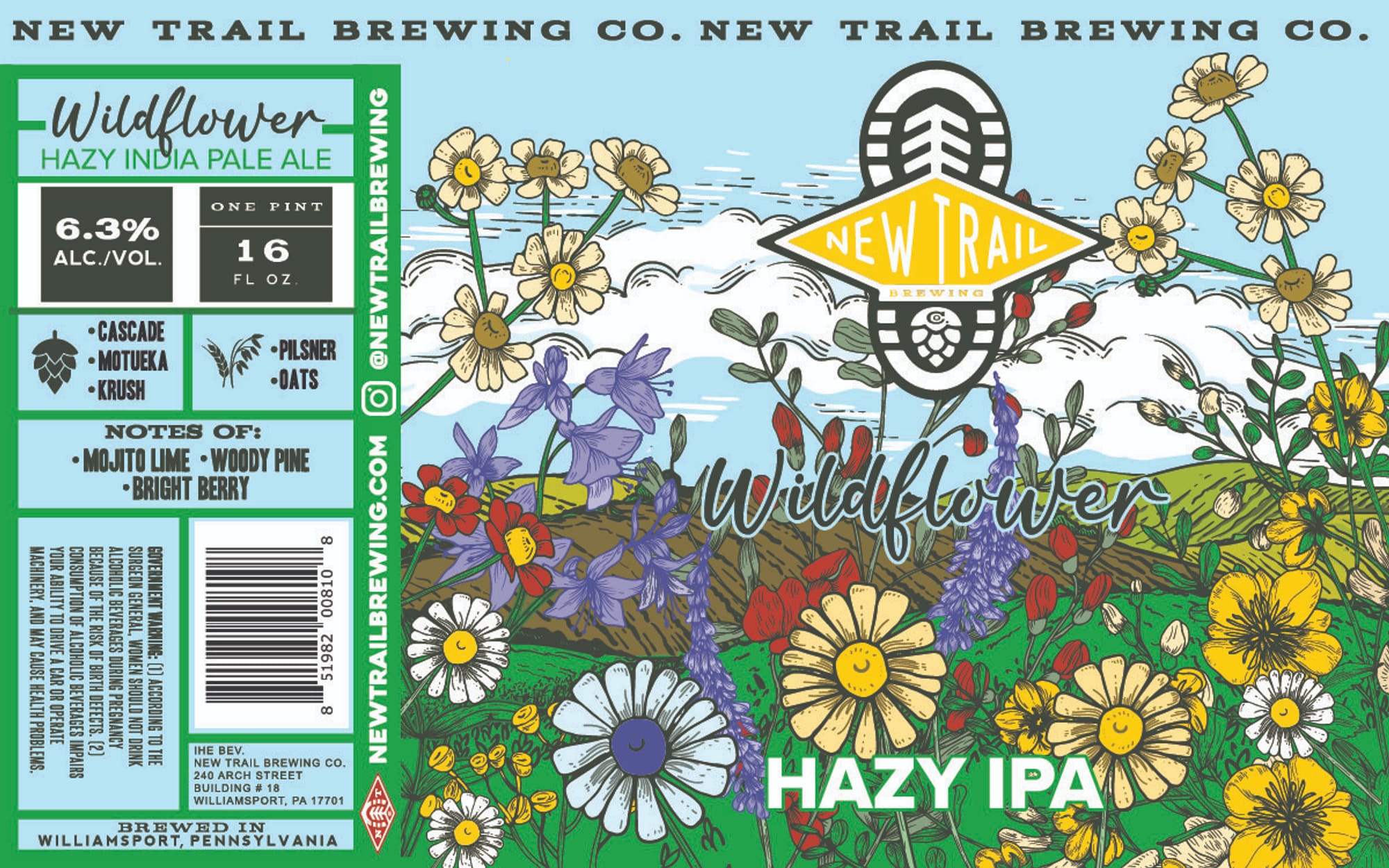 Wildflower by New Trail Brewing - beer label