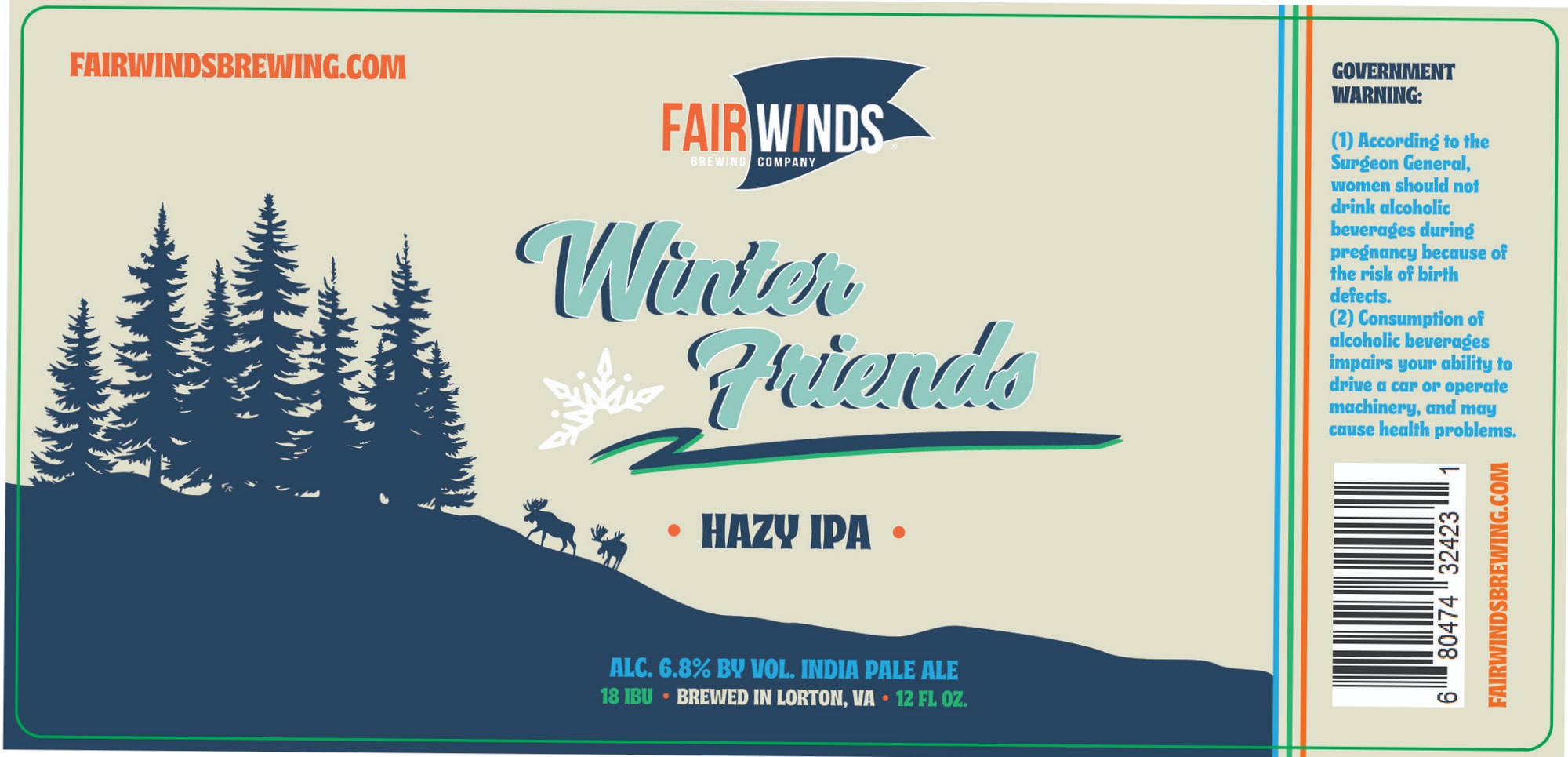 Winter Friends by Fair Winds Brewing Company - beer label