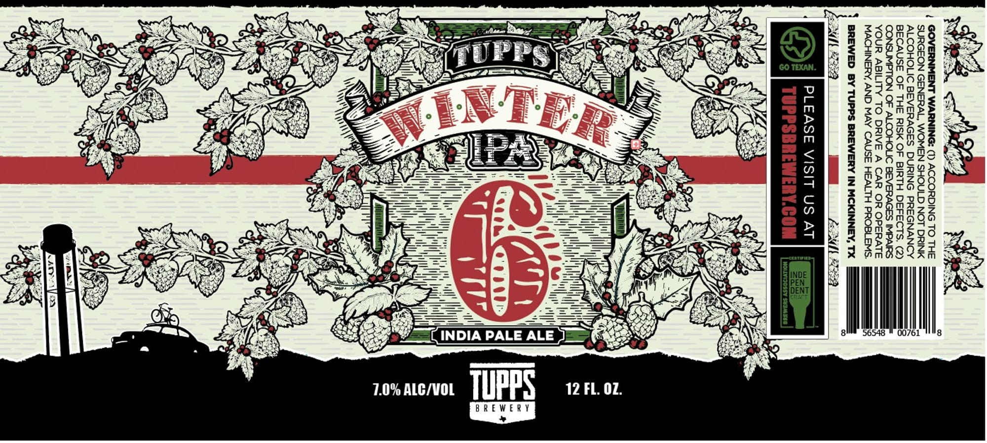 Winter IPA by Tupps Brewery - beer label