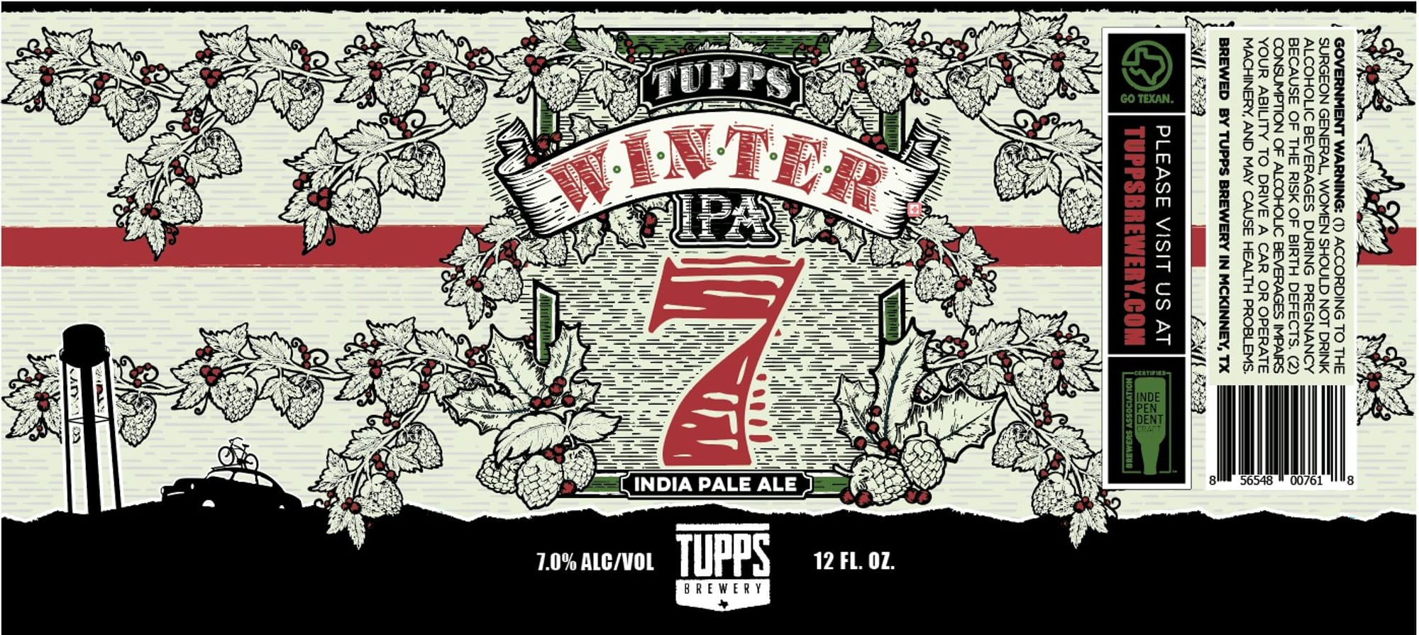 Winter IPA by Tupps Brewery - beer label