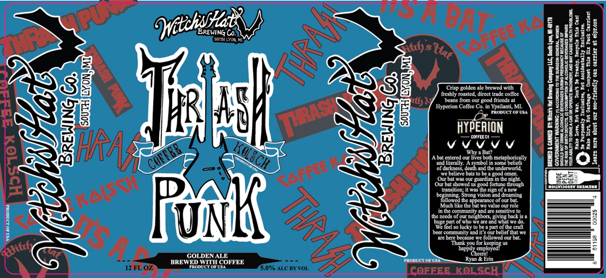 Thrasher Punk by Witch's Hat Brewing Co. - beer label