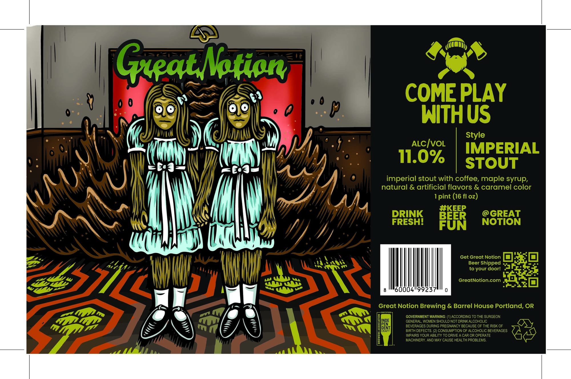 Come Play With Us by Great Notion Brewing - beer label