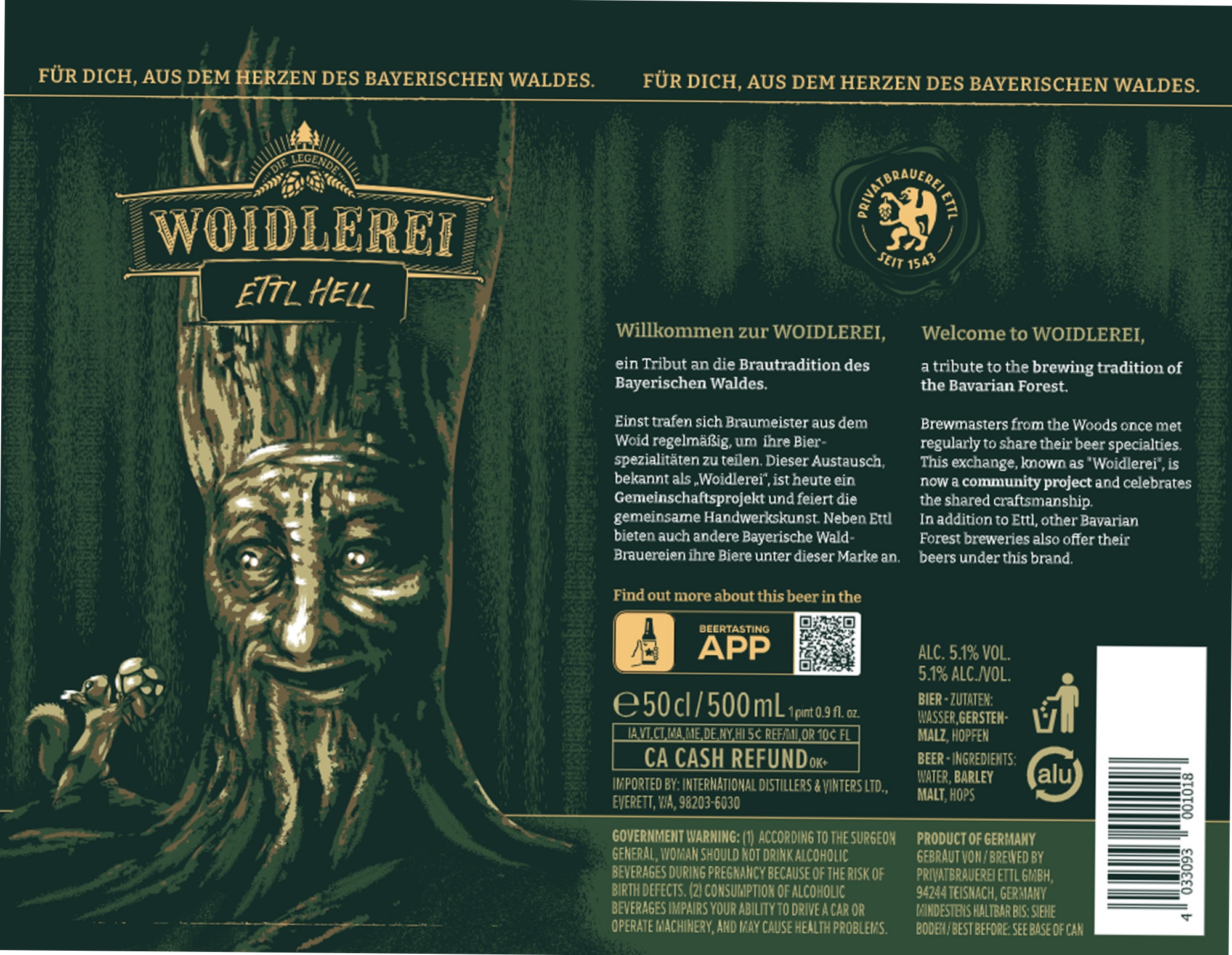 Woidlerei Ettl Hell by Ettl Brauerei - beer label
