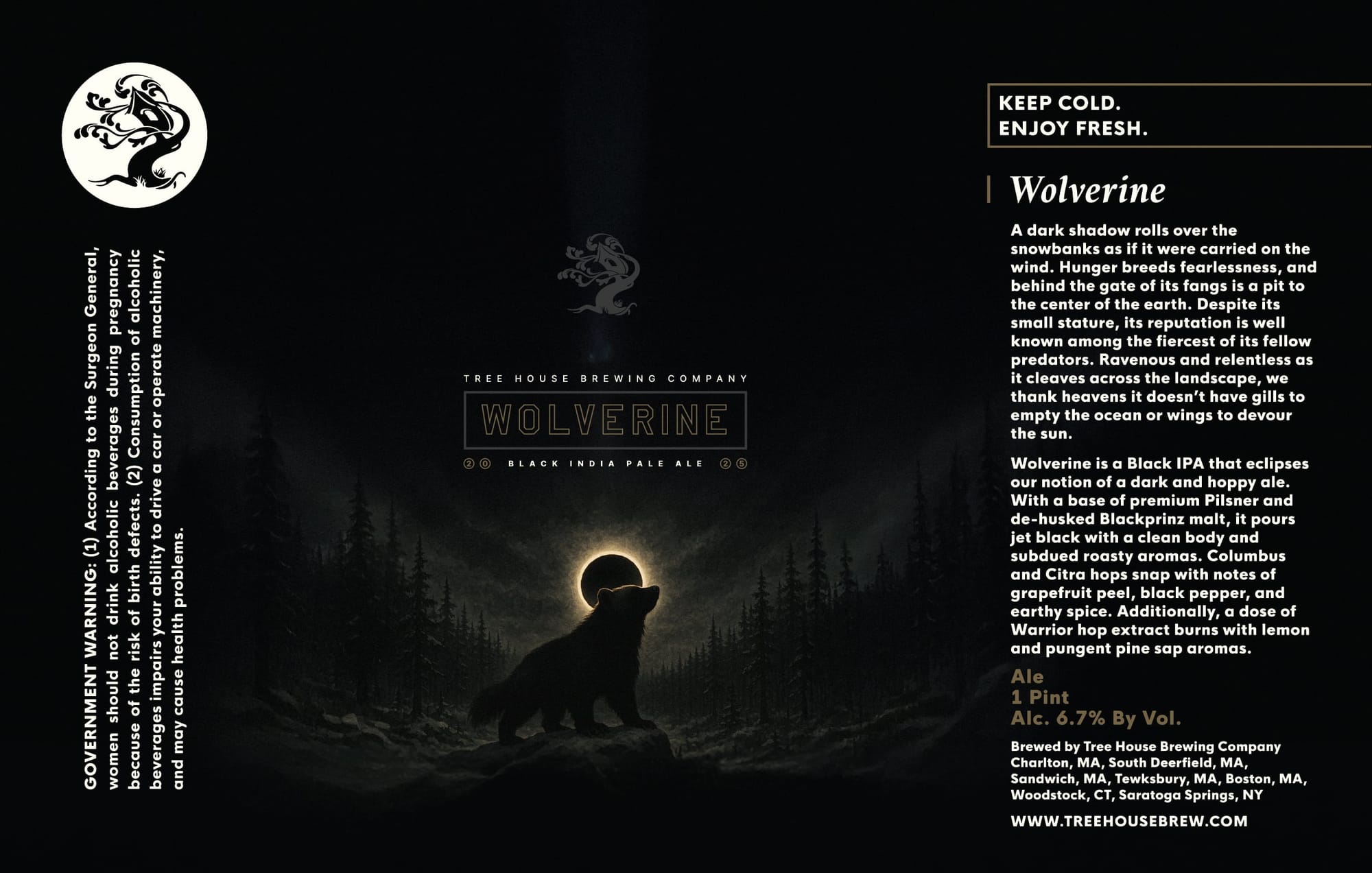 Wolverine by Tree House Brewing Company - beer label