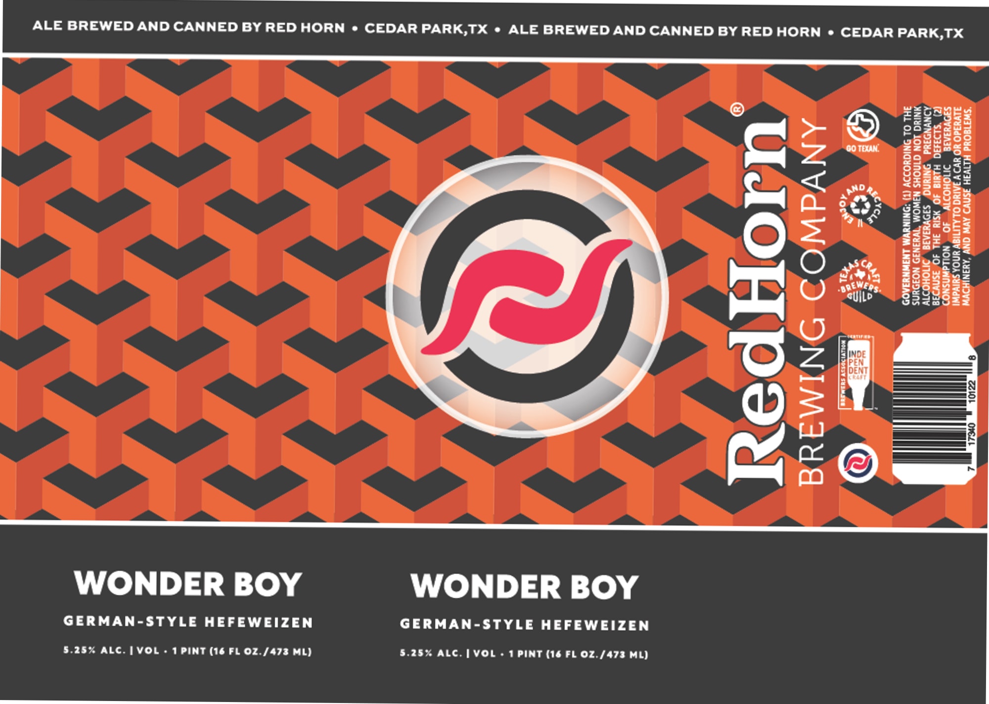 Wonder Boy by Red Horn Brewing Company - beer label