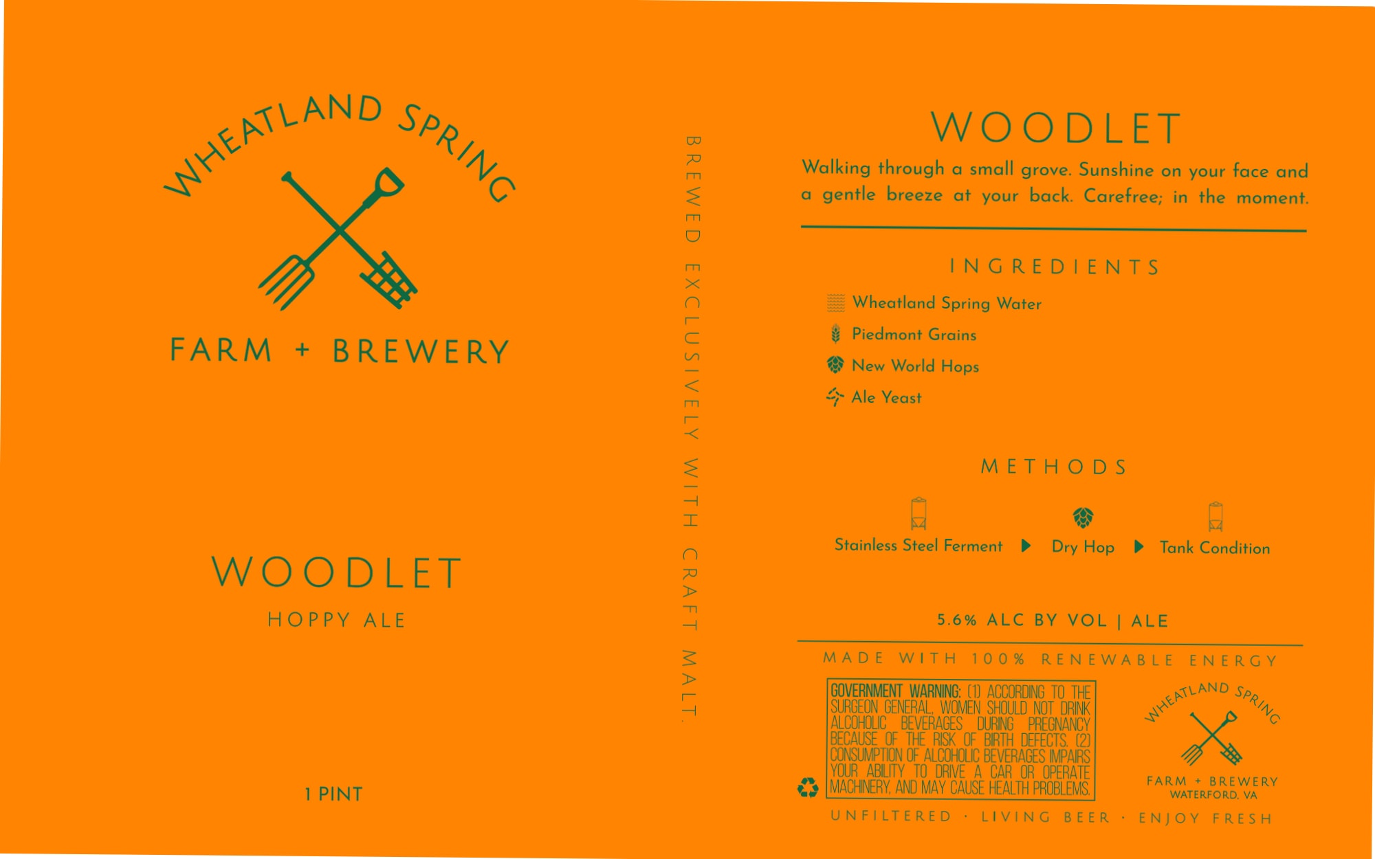 Woodlet by Wheatland Spring Farm + Brewery - beer label