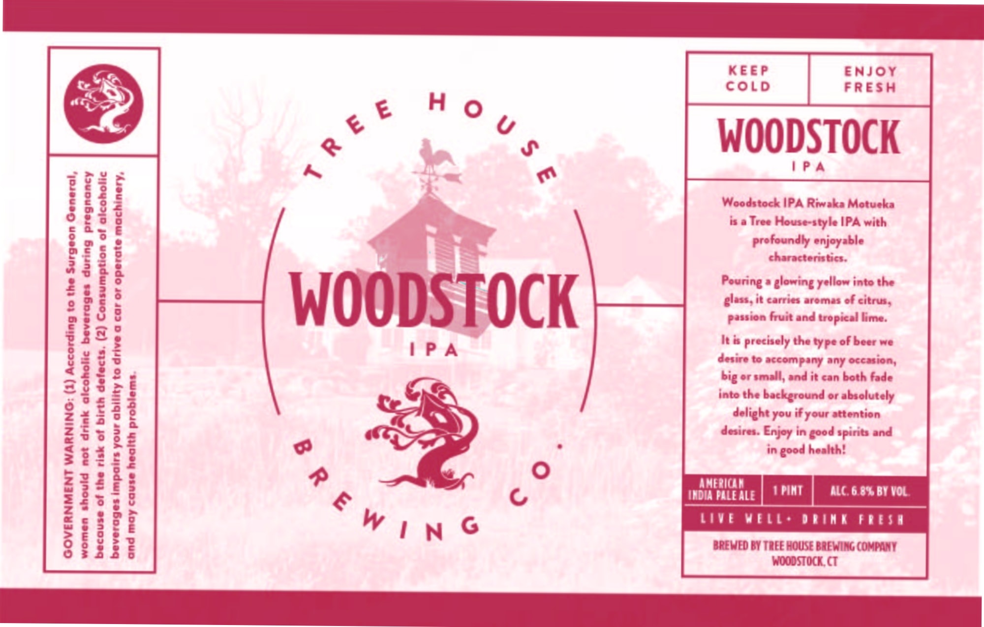Woodstock IPA by Tree House Brewing Company - beer label