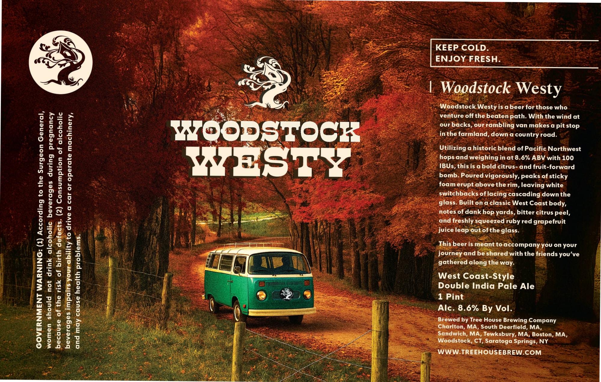 Woodstock Westy by Tree House Brewing Company - beer label