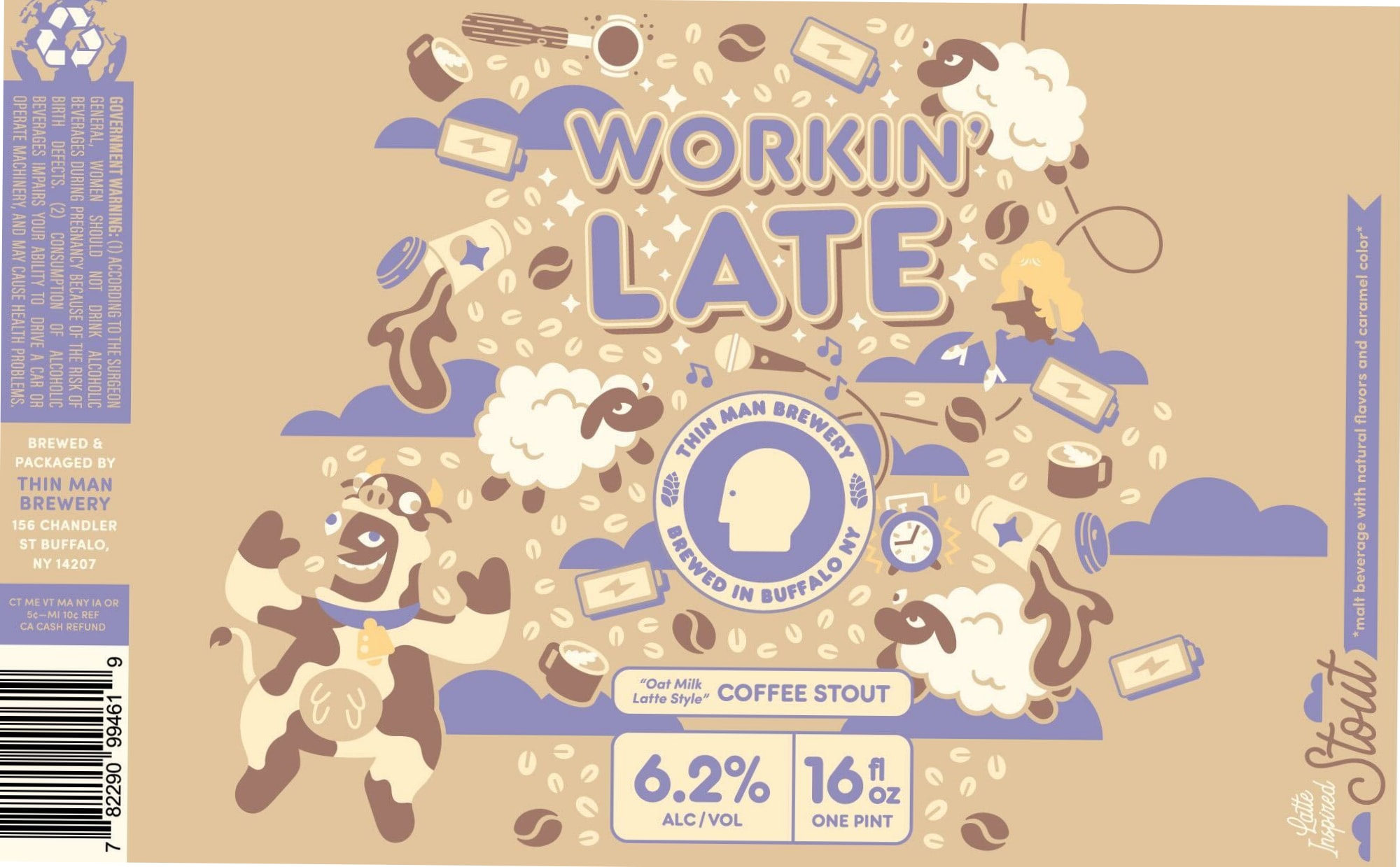 Workin’ Late by Thin Man Brewery - beer label
