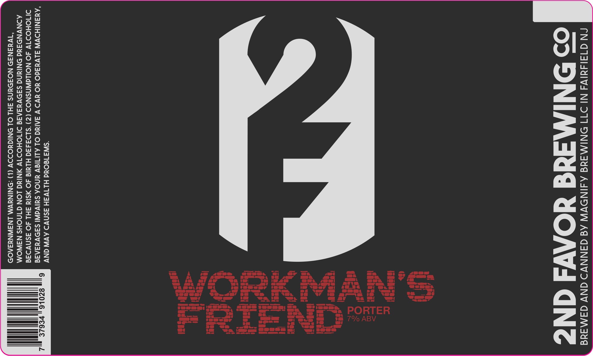 Workman's Friend Porter by 2nd Favor Brewing - beer label