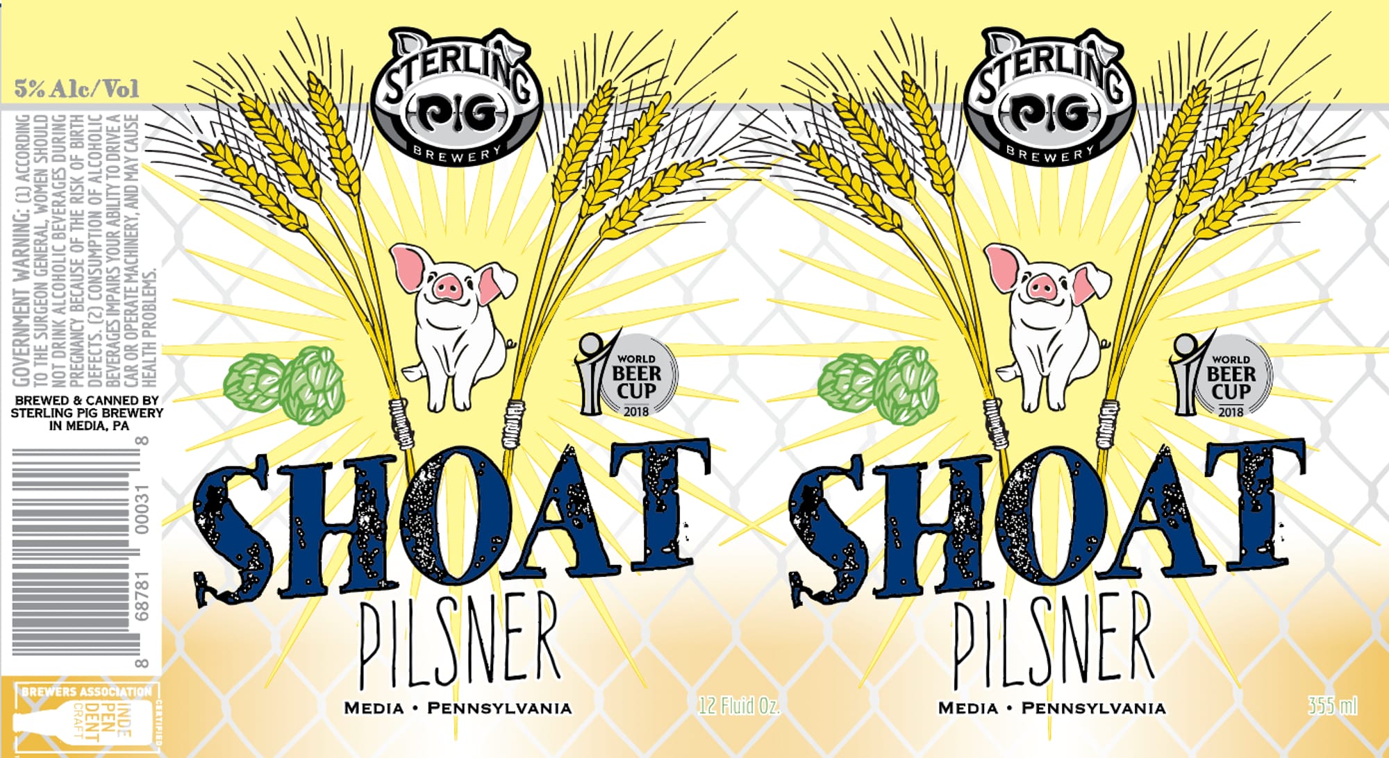 Shoat Shoat Pilsner by Sterling Pig Brewery - beer label