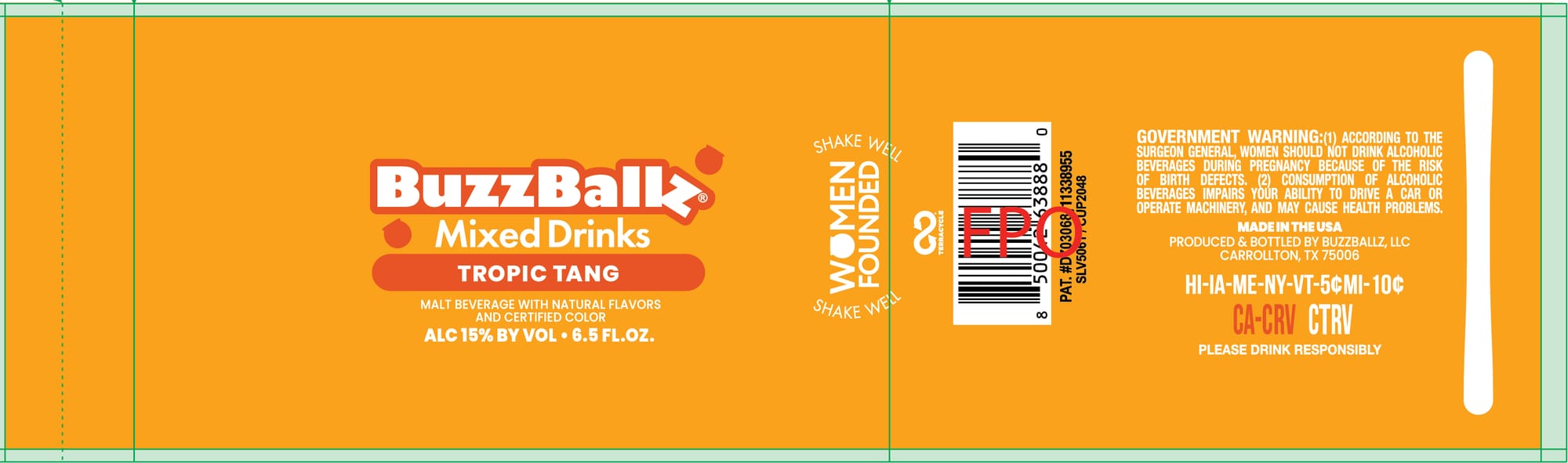 WoundenMean Tropic Tang by BuzzBallz, LLC - beer label