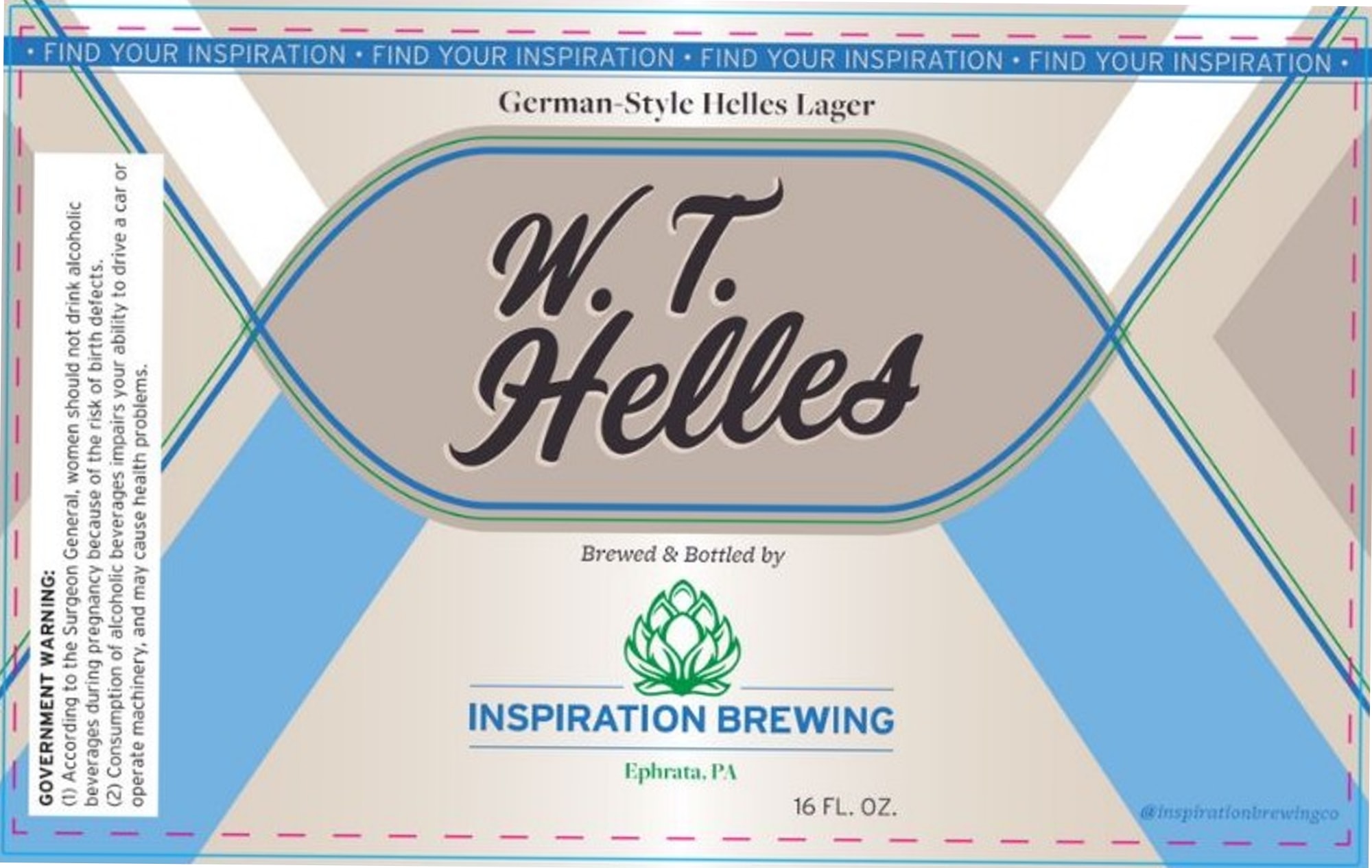 W.T. Helles by Inspiration Brewing - beer label