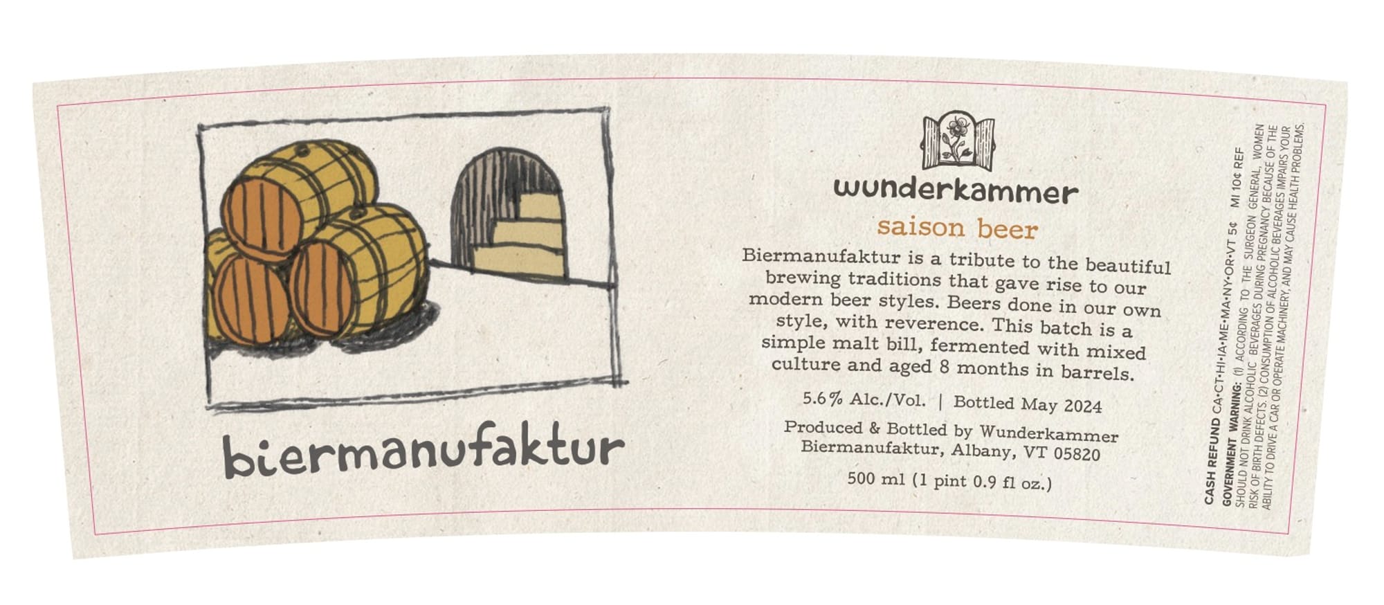 saison beer by Wunderkammer - beer label