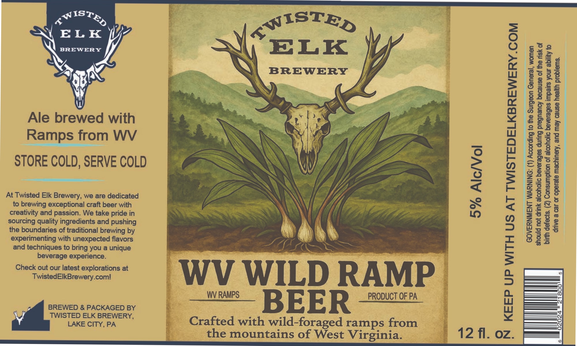 WV Wild Ramp Beer by Twisted Elk Brewery - beer label