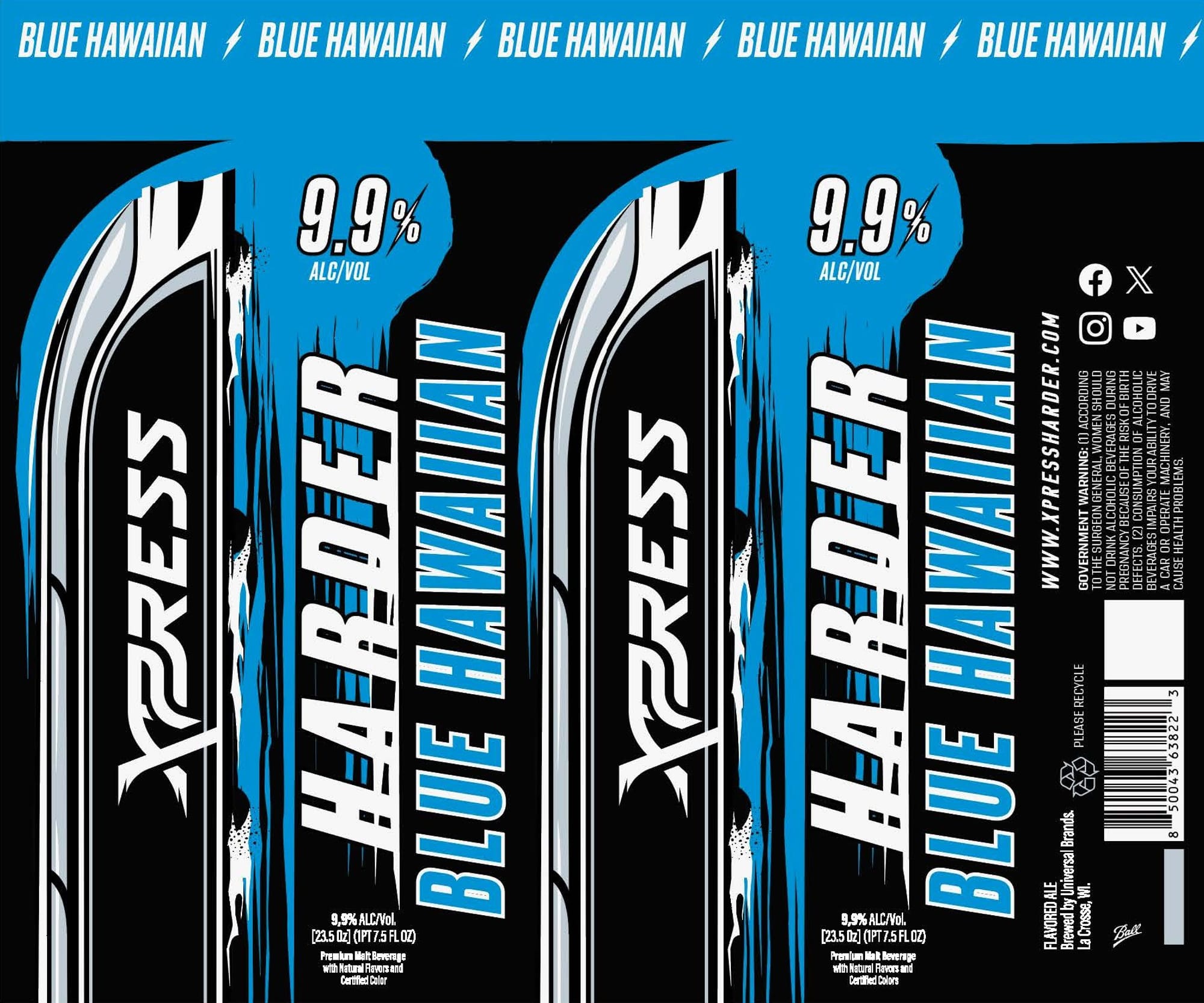 Blue Hawaiian by xPress Harder - beer label