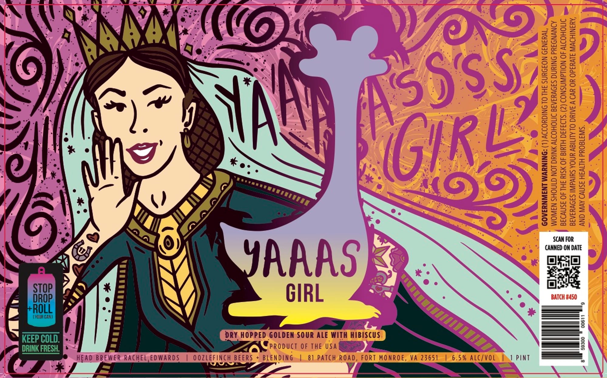 Yaas Girl by Oozlefinch Beers - beer label