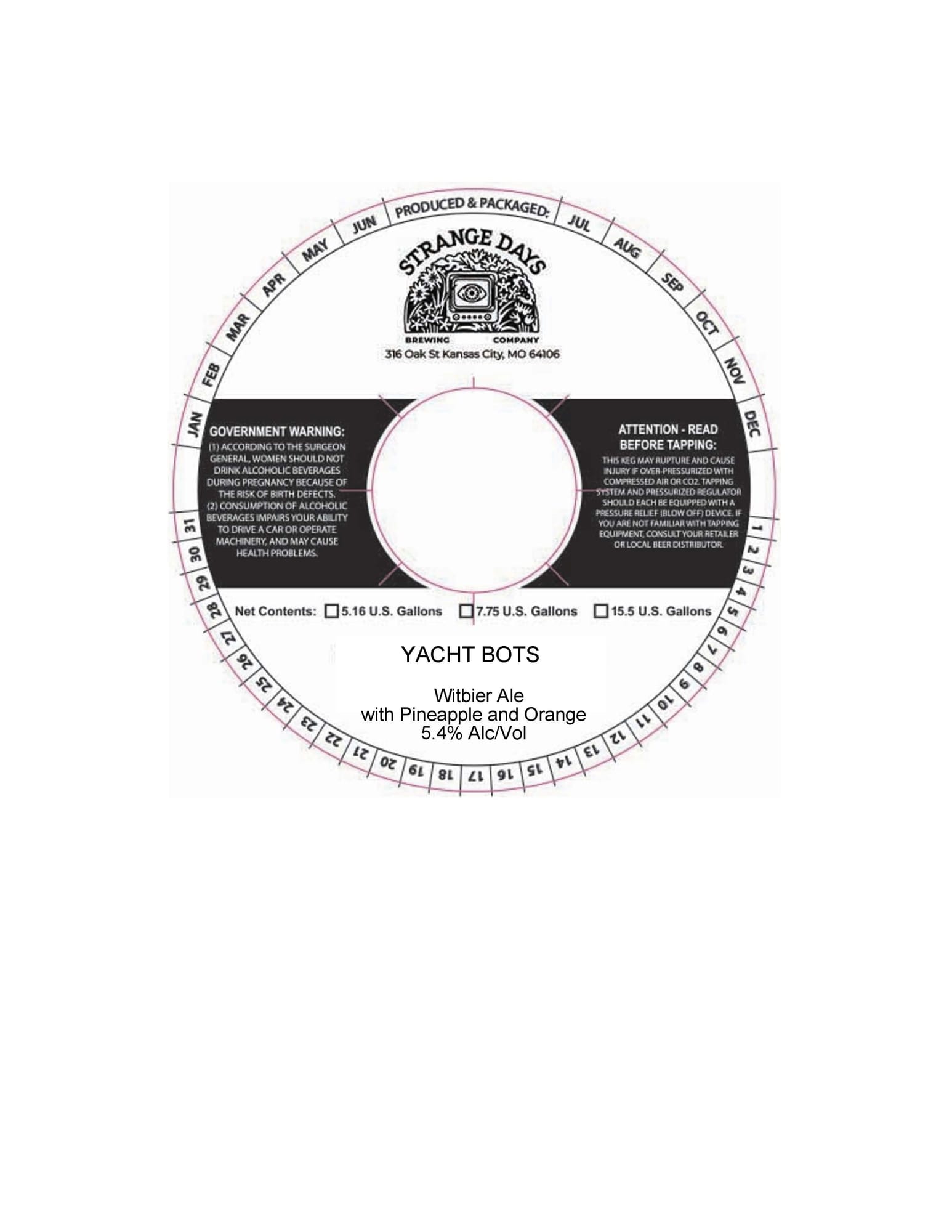 Yacht Bots by Strange Days Brewing Company - beer label