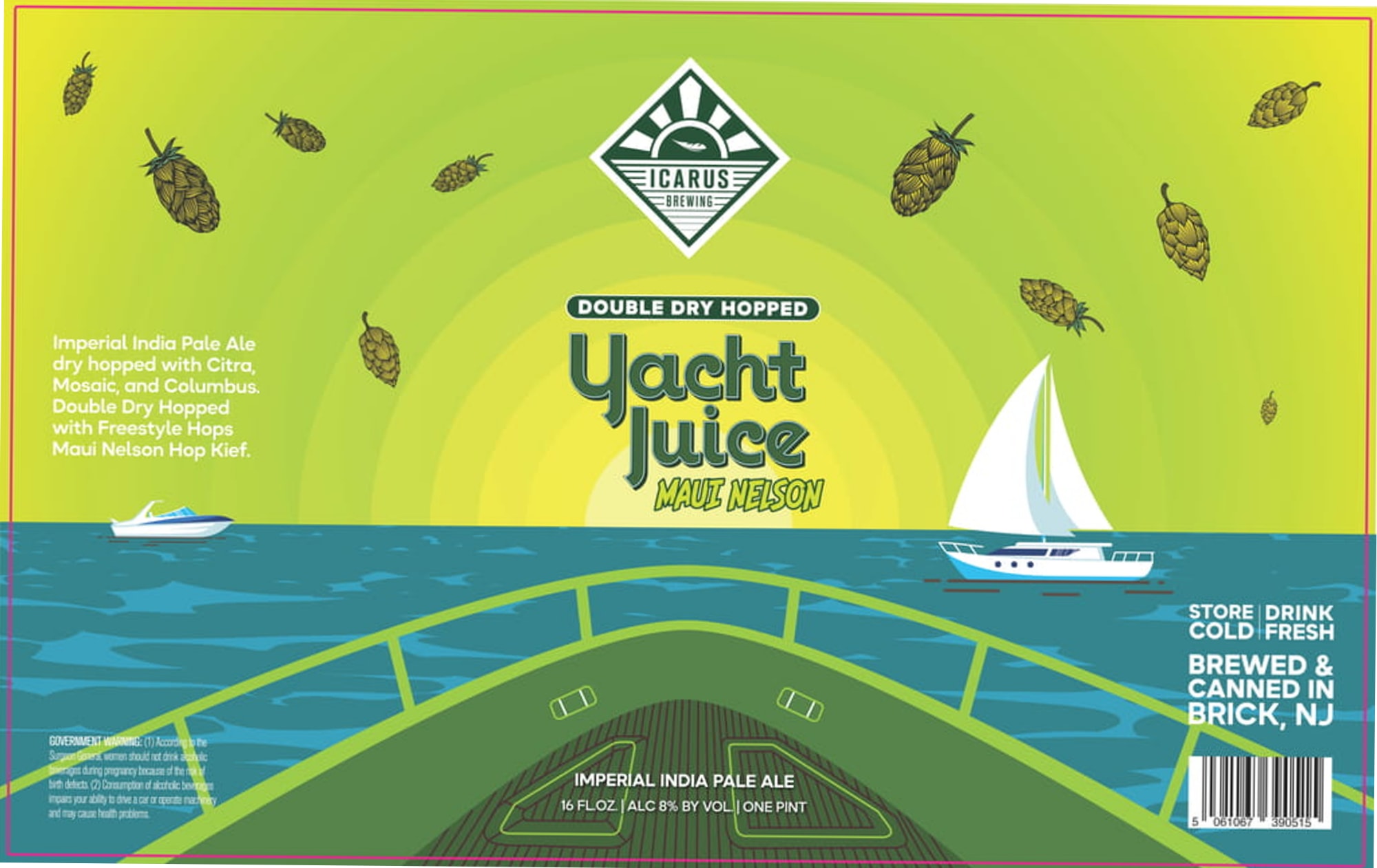 Yacht Juice Maui Nelson by Icarus Brewing - beer label