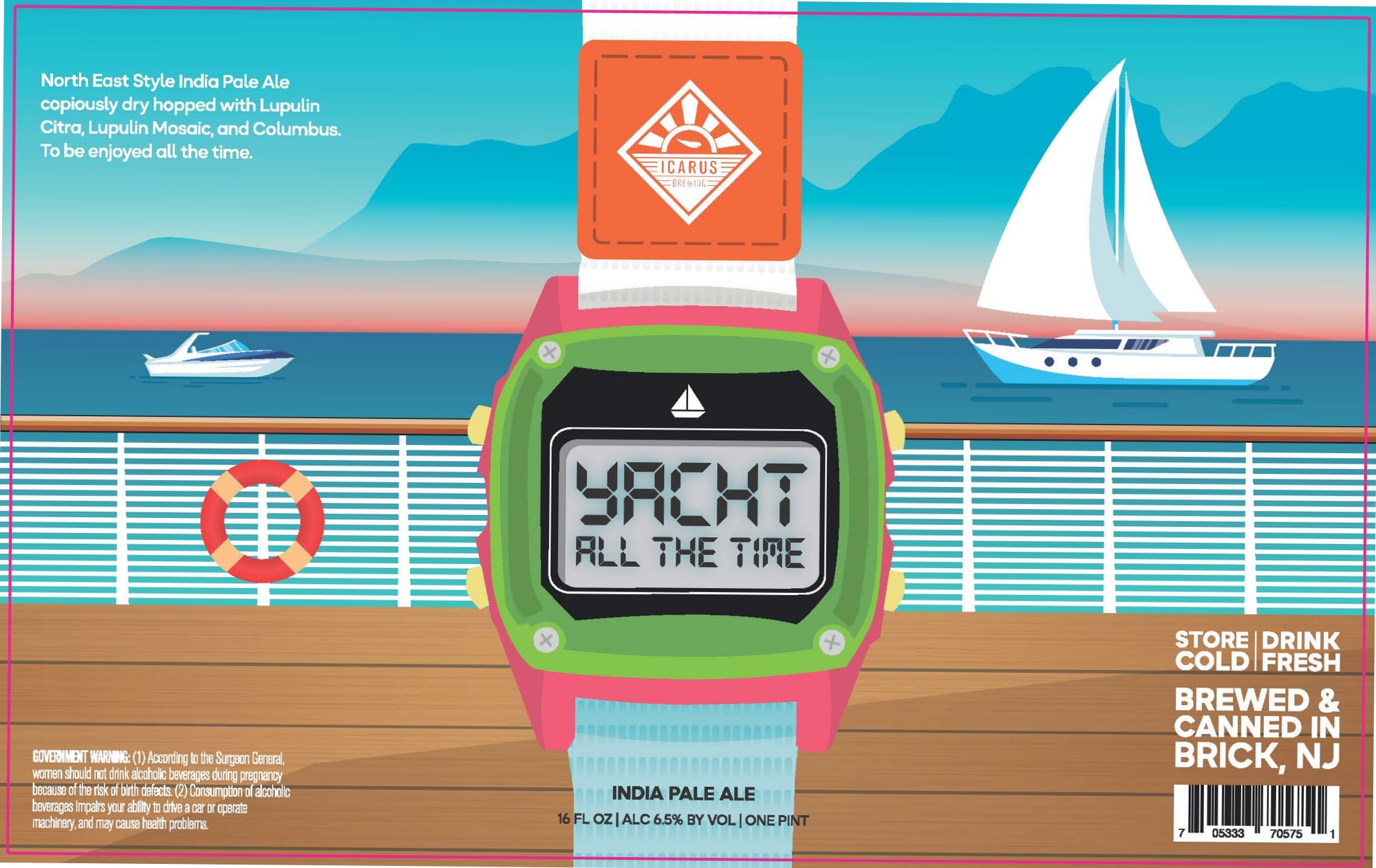 Yacht Time by Icarus Brewing - beer label