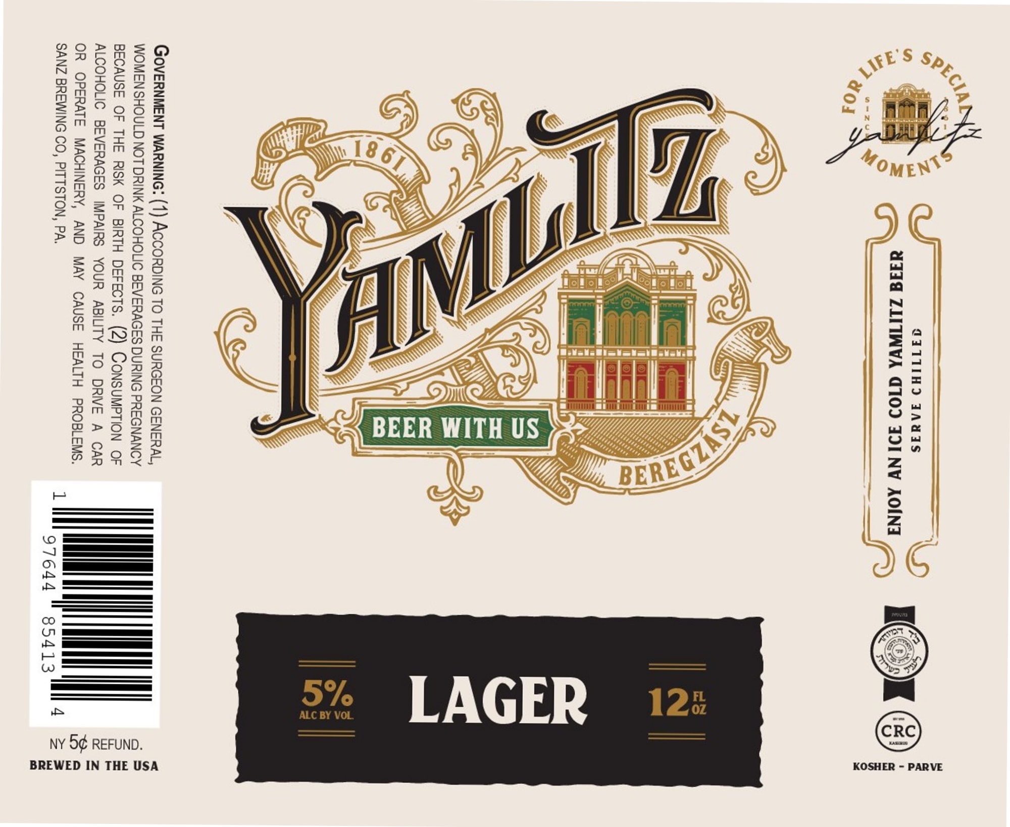 Yamiliz Lager by Sanz Brewing Co. - beer label