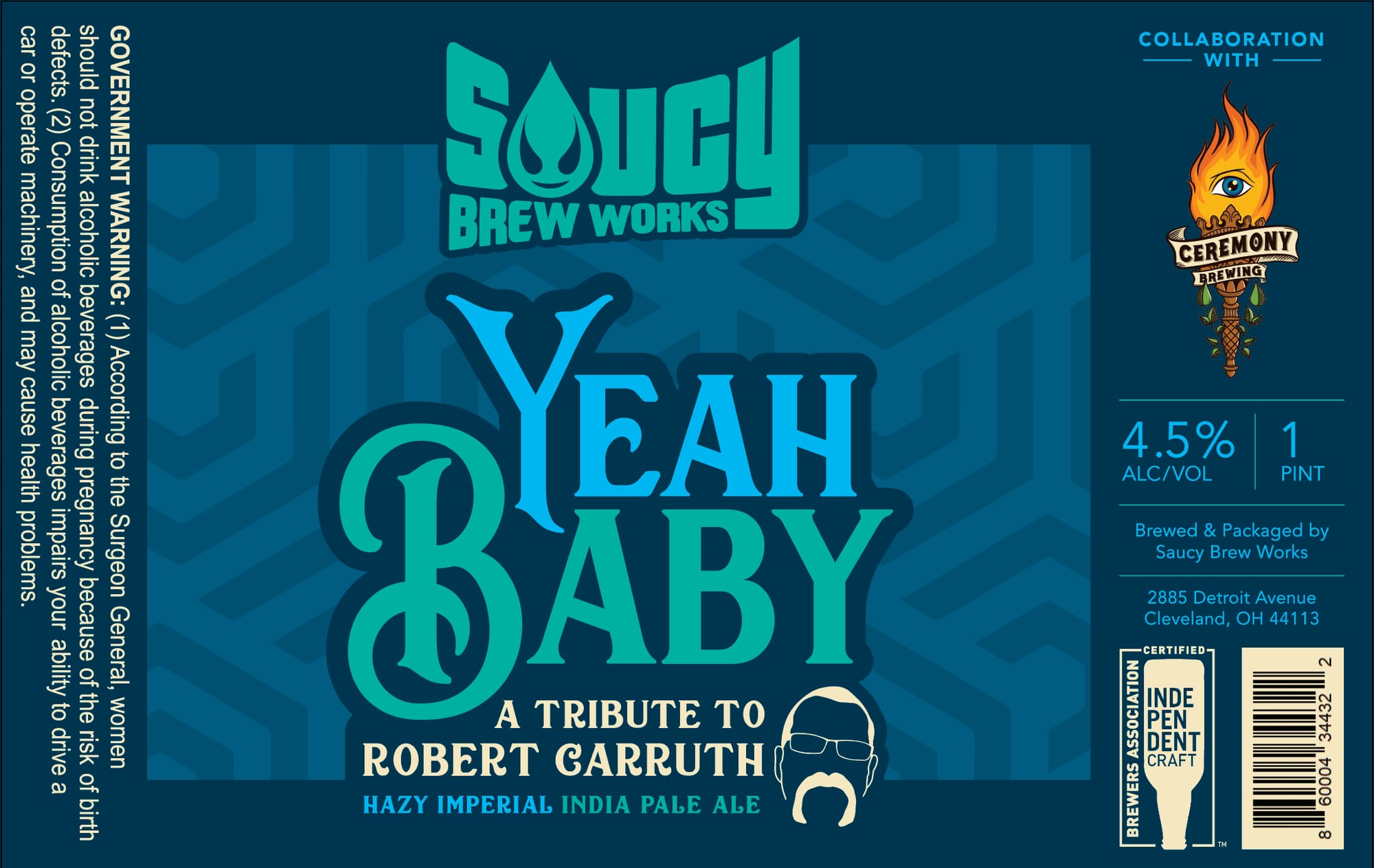 Yeah Baby by Saucy Brew Works - beer label
