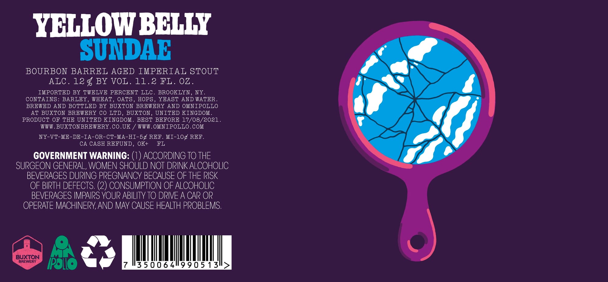 Yellow Belly Sundae by Buxton Brewery - beer label