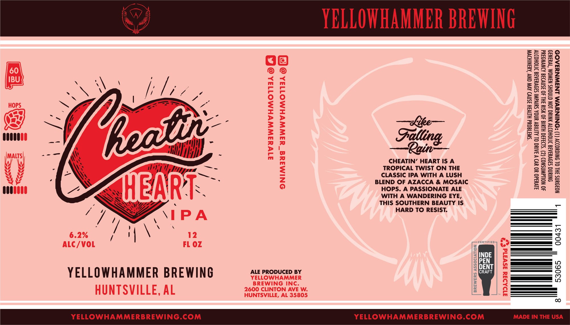 Heart Heat by Yellowhammer Brewing - beer label