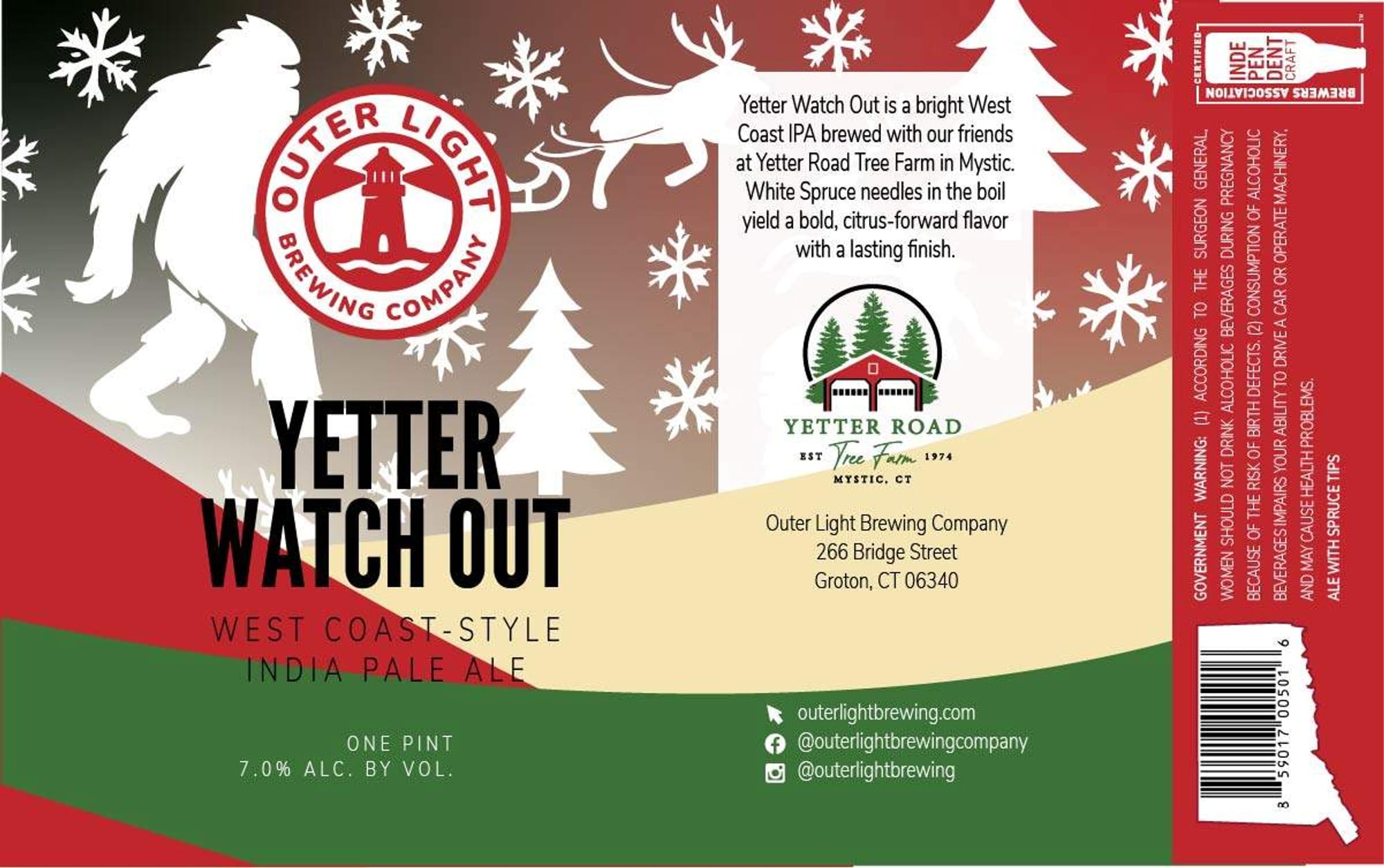 Yetter Watch Out by Outer Light Brewing Company - beer label