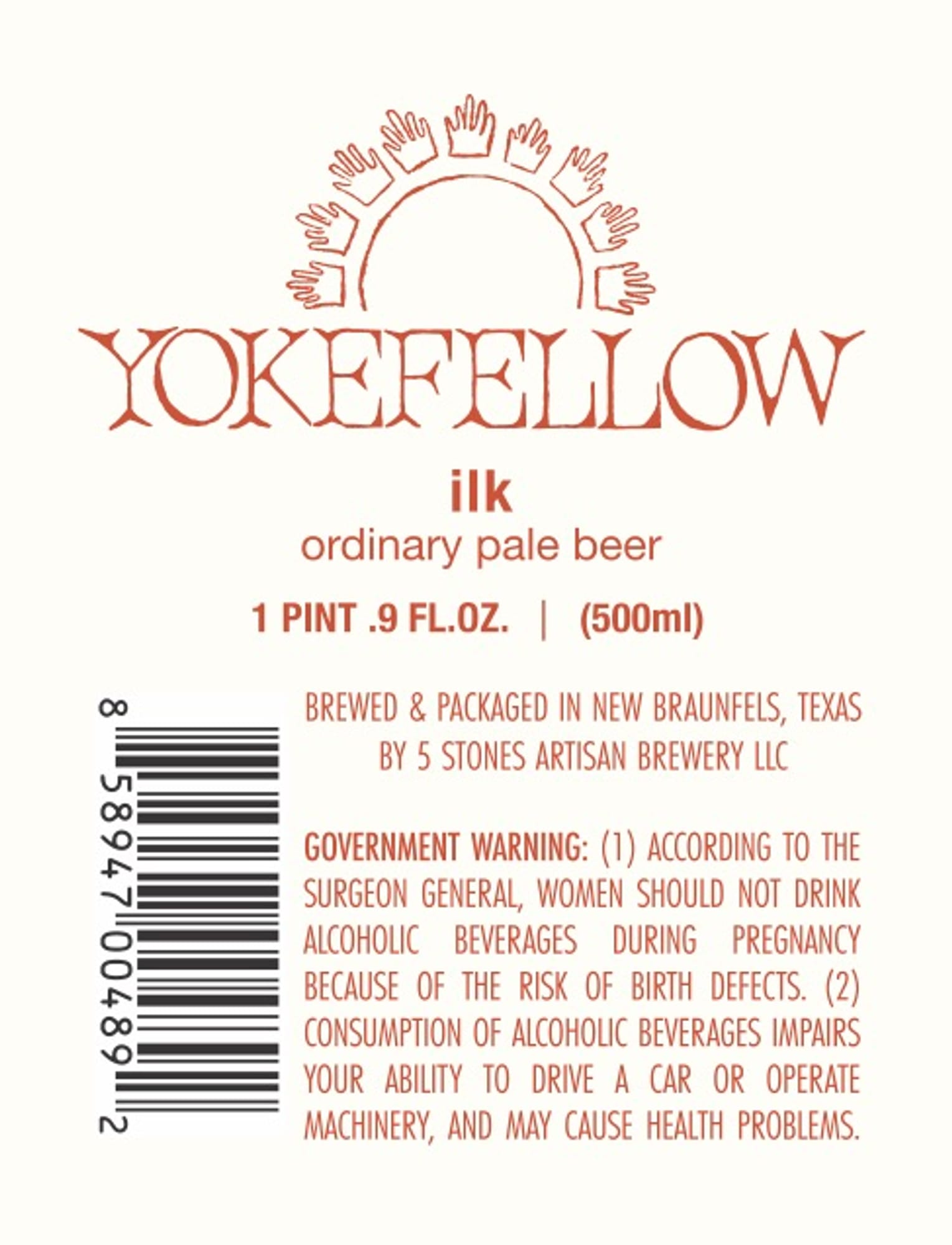 Yoke Fellow by 5 Stones Artisan Brewery - beer label
