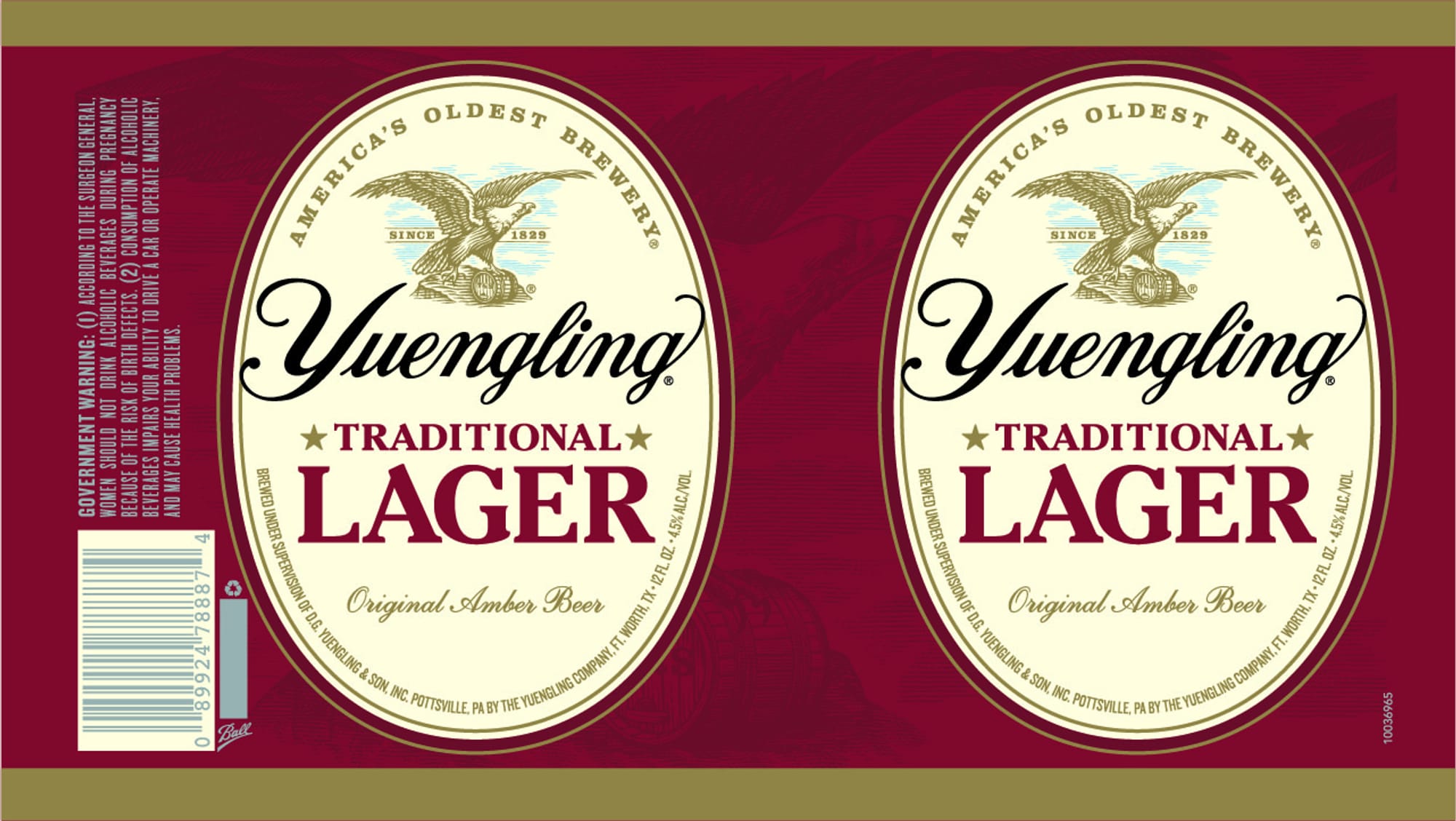 Yuengling Traditional Lager by D.G. Yuengling & Son, Inc. - beer label