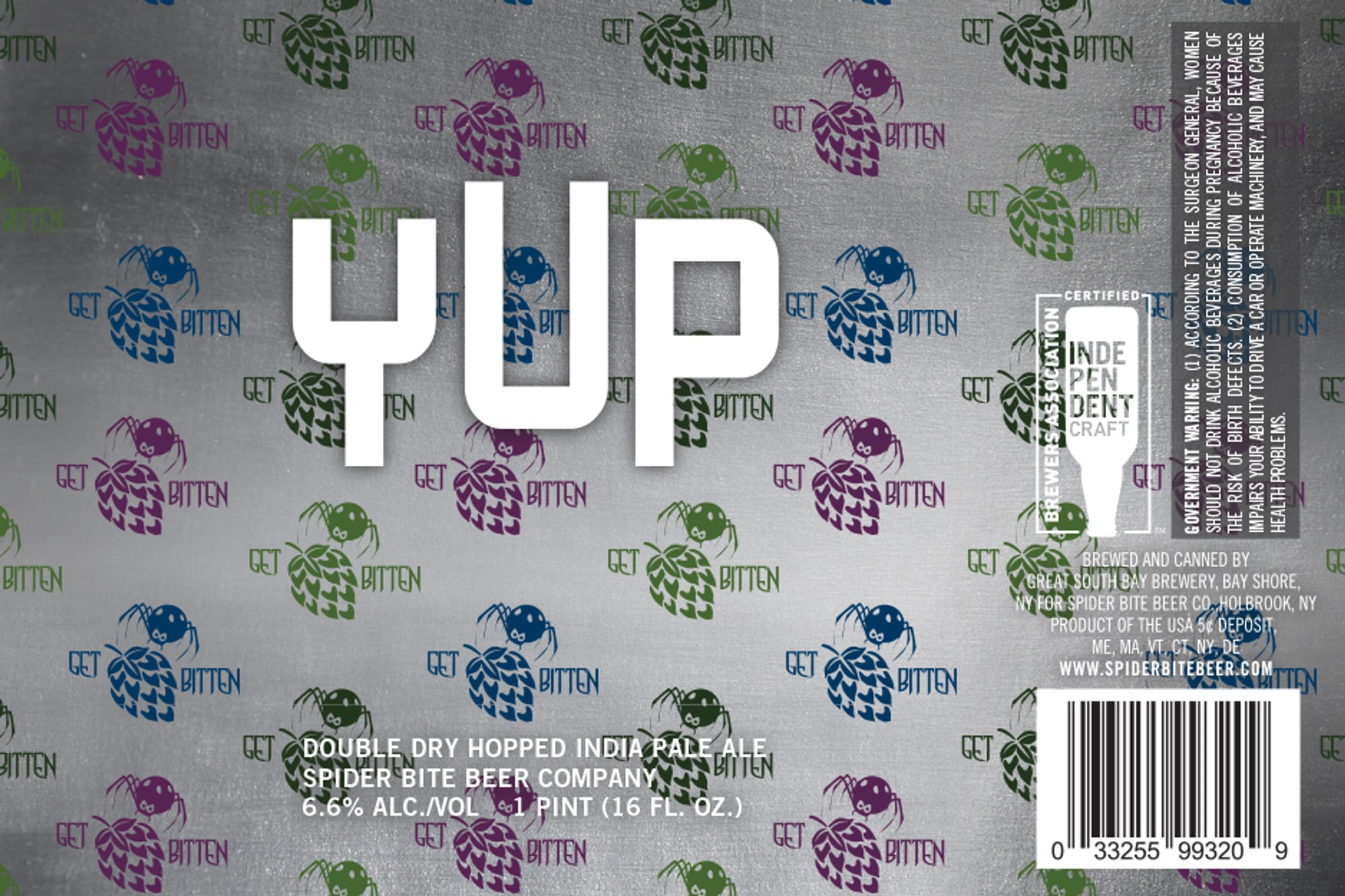 Yup by Spider Bite Beer Co. - beer label