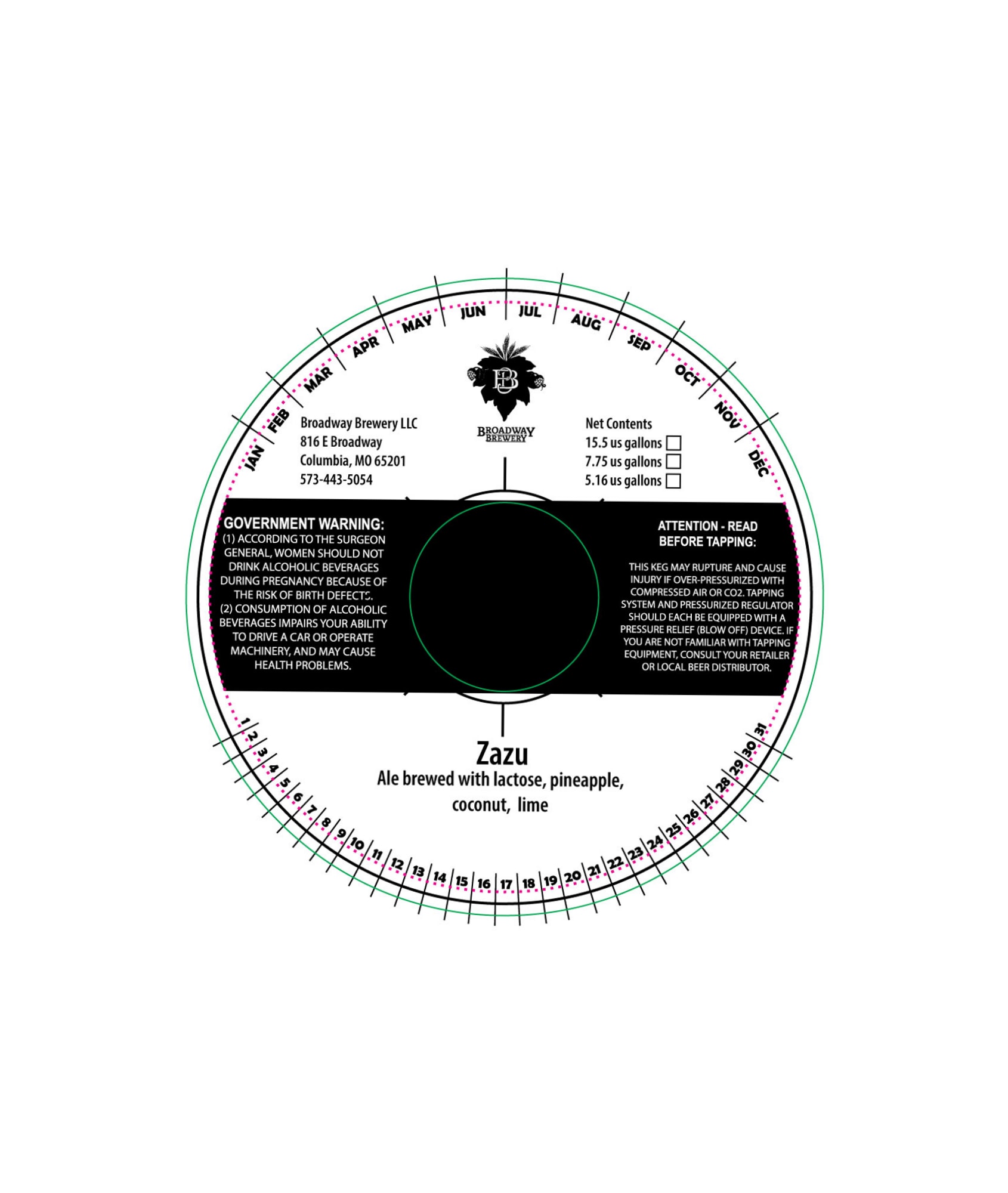 Zazu by Broadway Brewery LLC - beer label