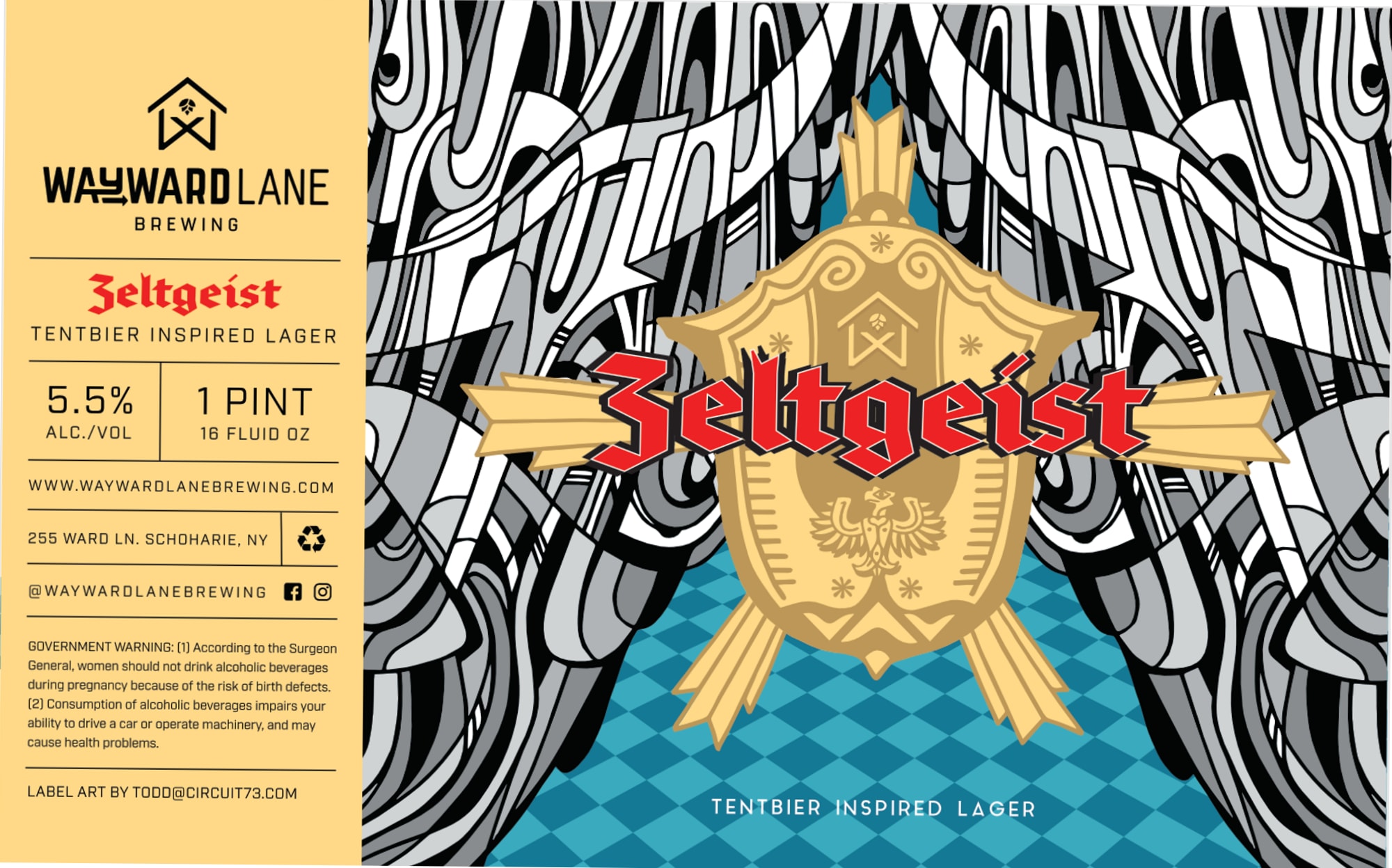 Zeltgeist by Wayward Lane Brewing - beer label