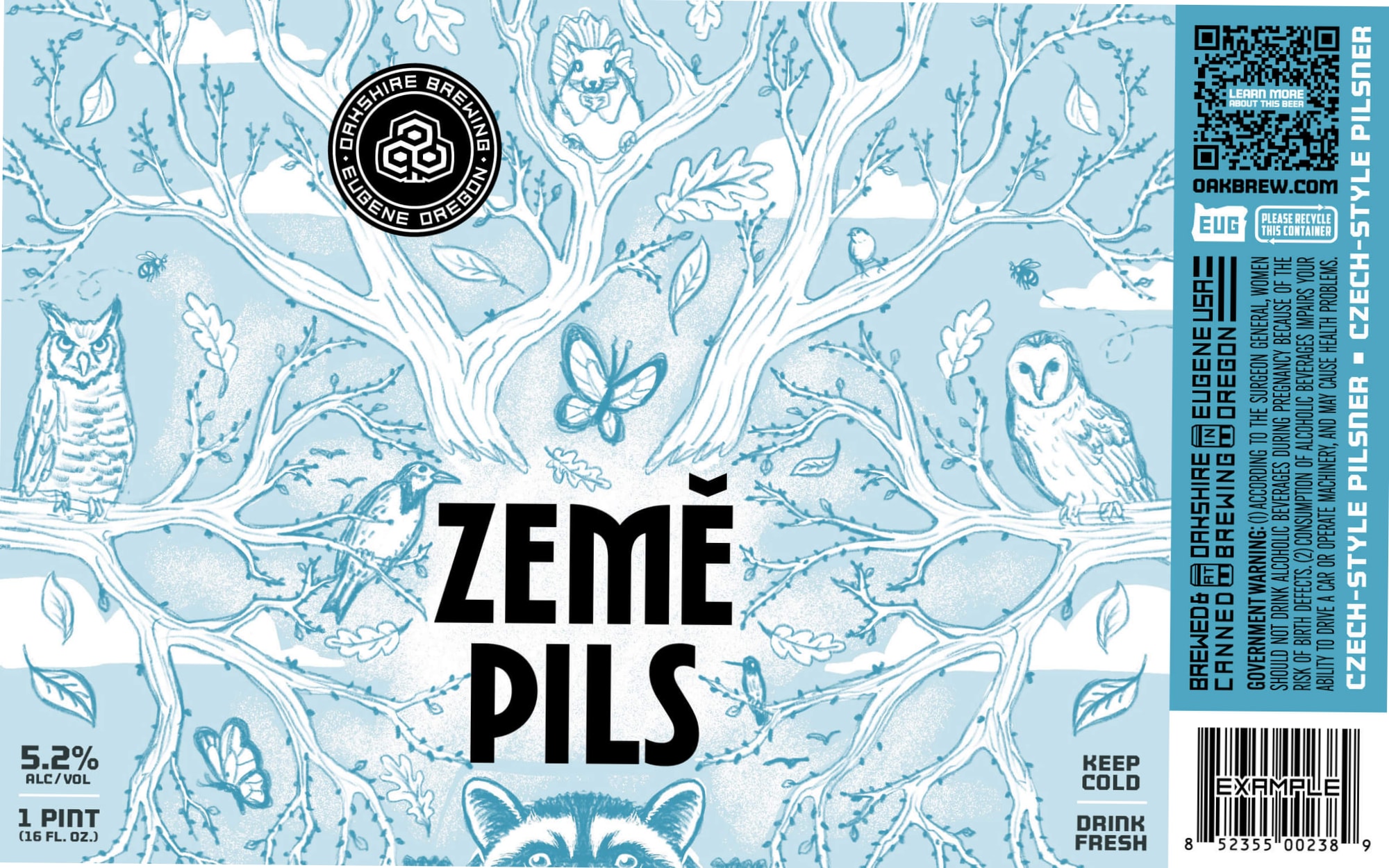 Země Pils by Oakshire Brewing - beer label